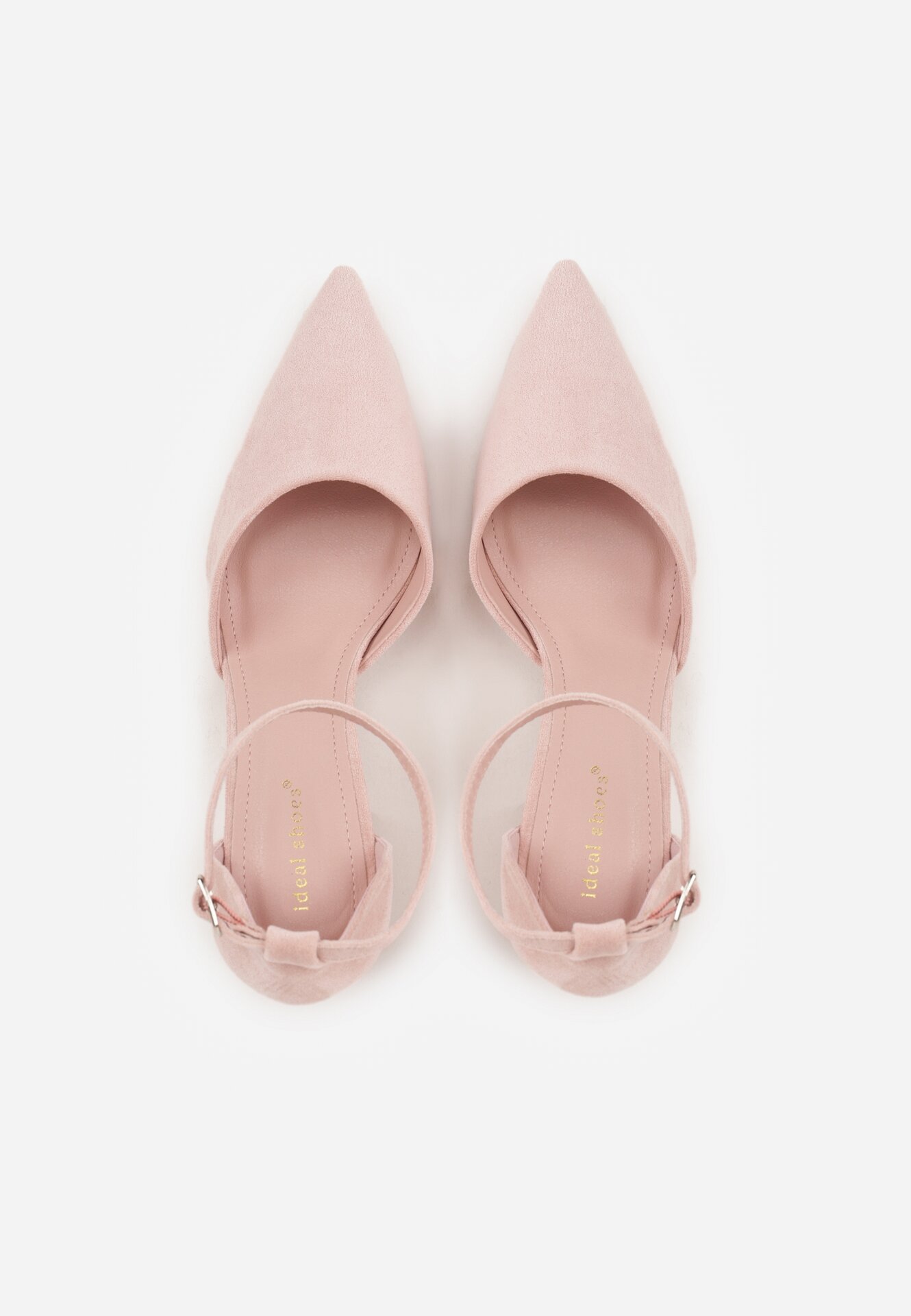 Różowe Czółenka z Imitacji Zamszu na Słupku z Noskiem w Szpic Violetto