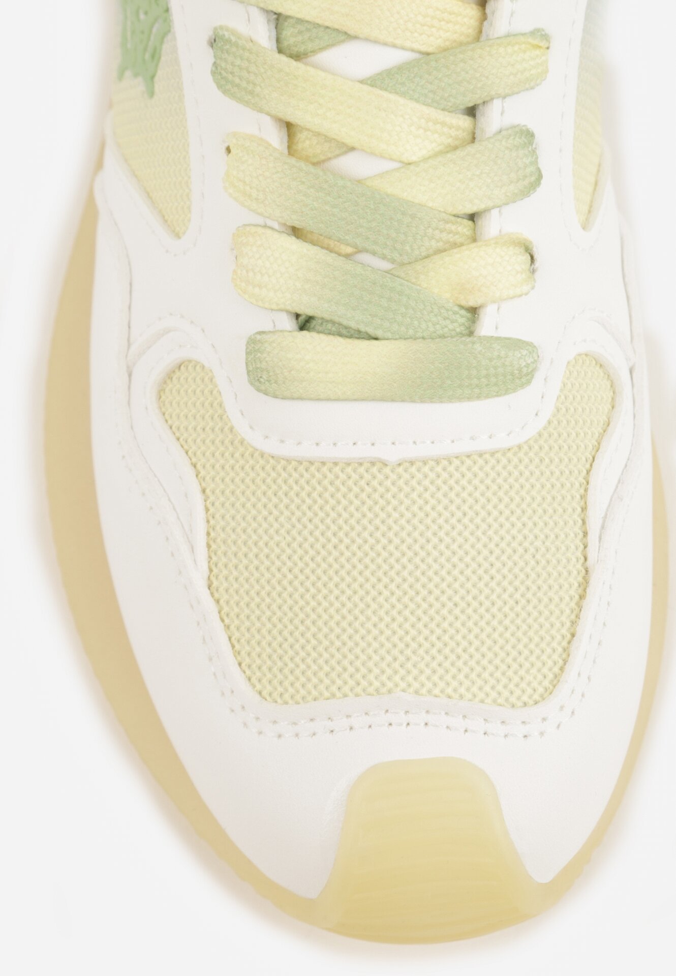 Żółte Casualowe Sneakersy z Ozdobnymi Przeszyciami Chlylee