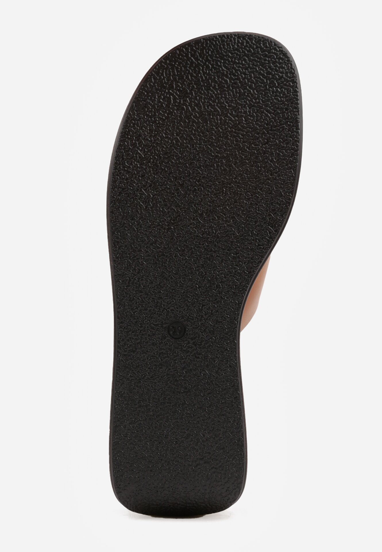 Jasnobrązowe Klapki Drewniaki na Koturnie z Paskiem na Palec Triajoy