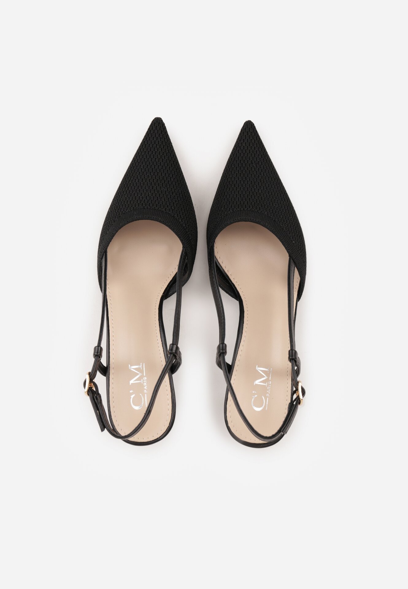 Czarne Sandały na Szpilce z Odkrytą Piętą i Ażurowym Wzorem Kervidia