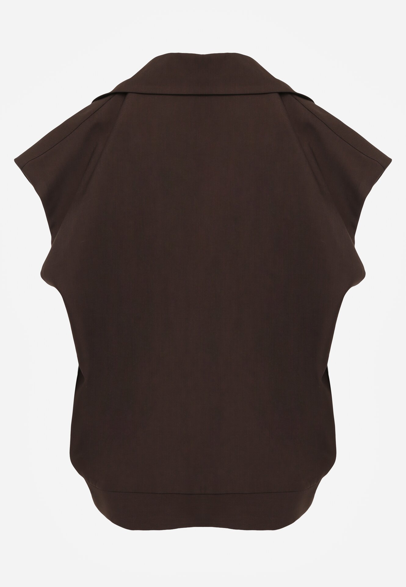 Brązowa Garniturowa Kamizelka Oversize z Dwurzędowym Zapięciem Edriana