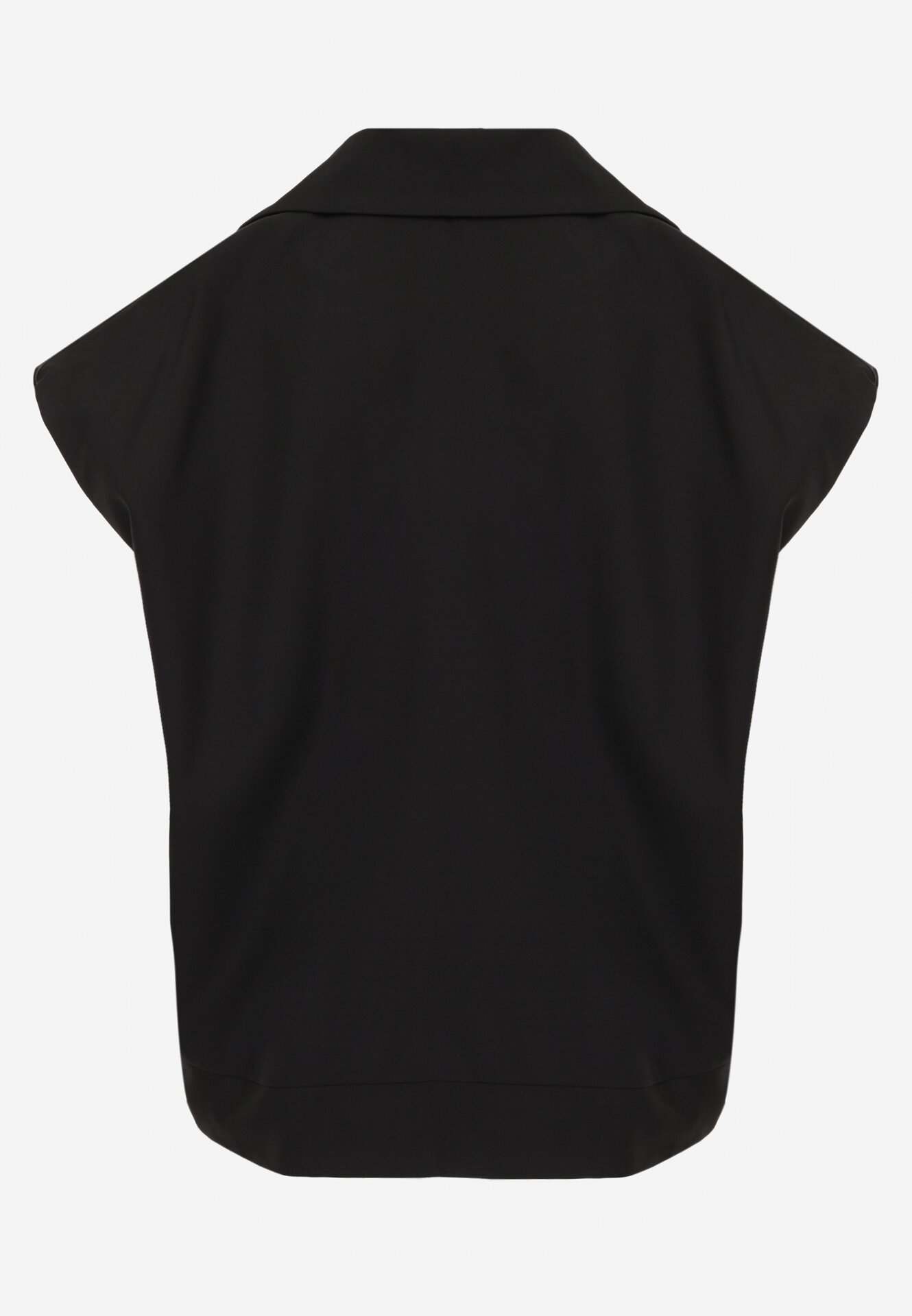 Czarna Garniturowa Kamizelka Oversize z Dwurzędowym Zapięciem Edriana