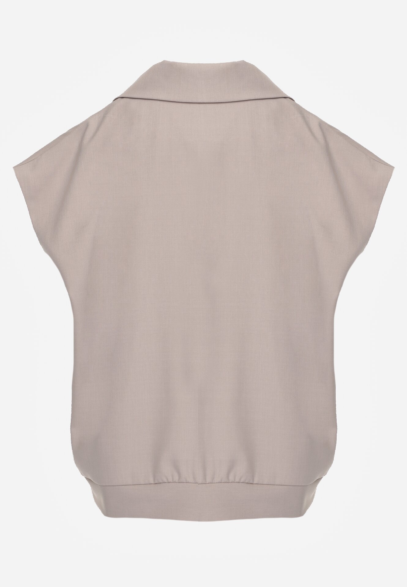 Beżowa Garniturowa Kamizelka Oversize z Dwurzędowym Zapięciem Edriana