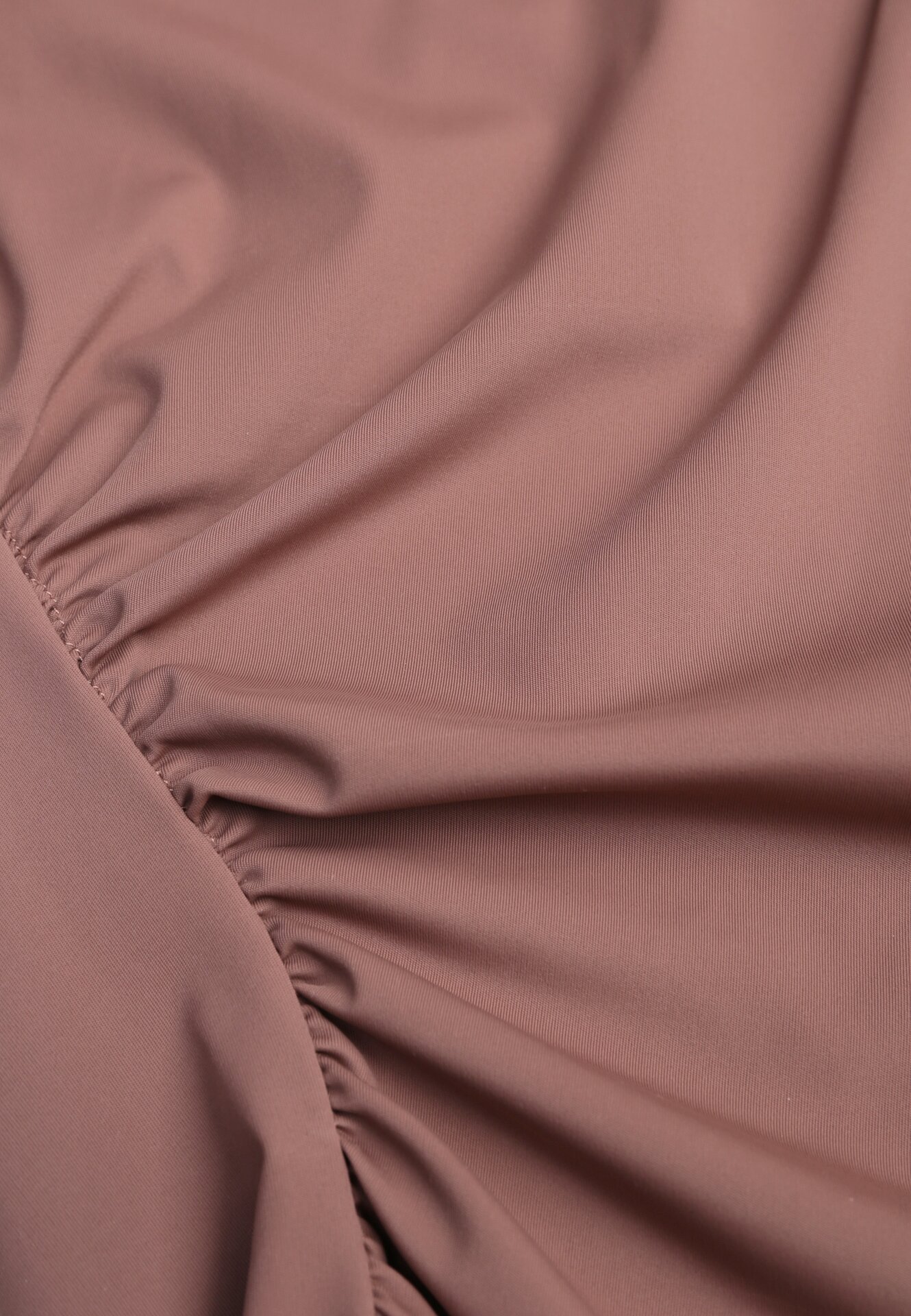 Brązowe Asymetryczne Body Ozdobione Marszczeniem Dinida