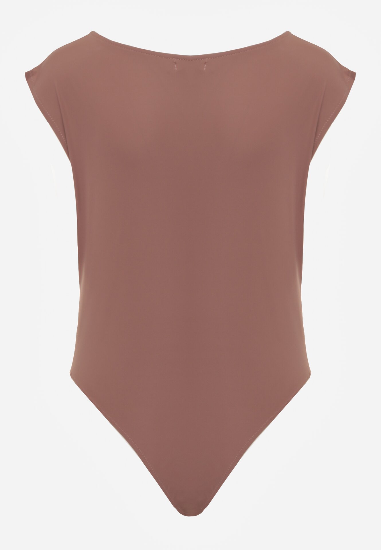 Brązowe Asymetryczne Body Ozdobione Marszczeniem Dinida