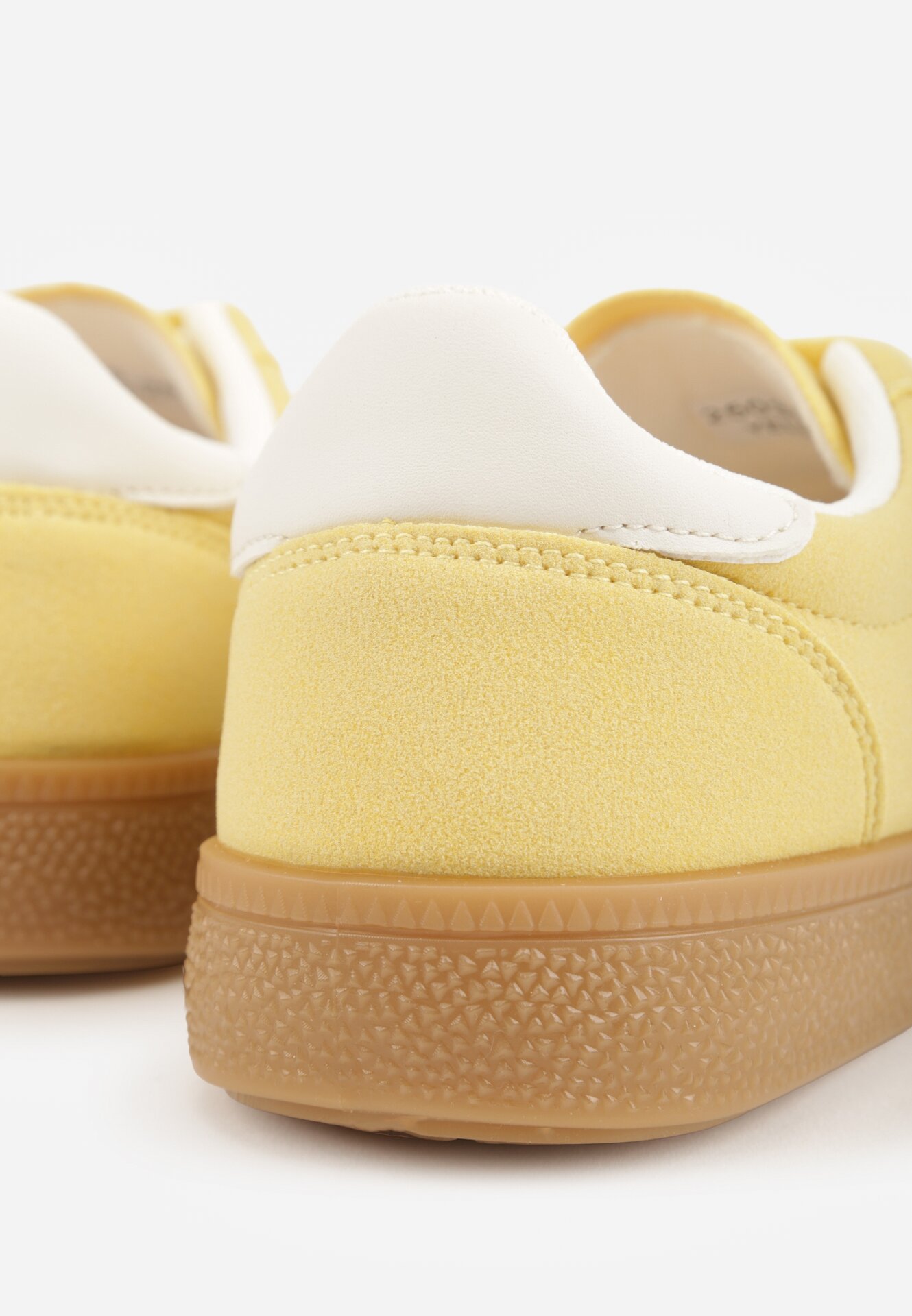 Żółte Sneakersy na Kauczukowej Podeszwie z Geometrycznym Motywem Vikioria