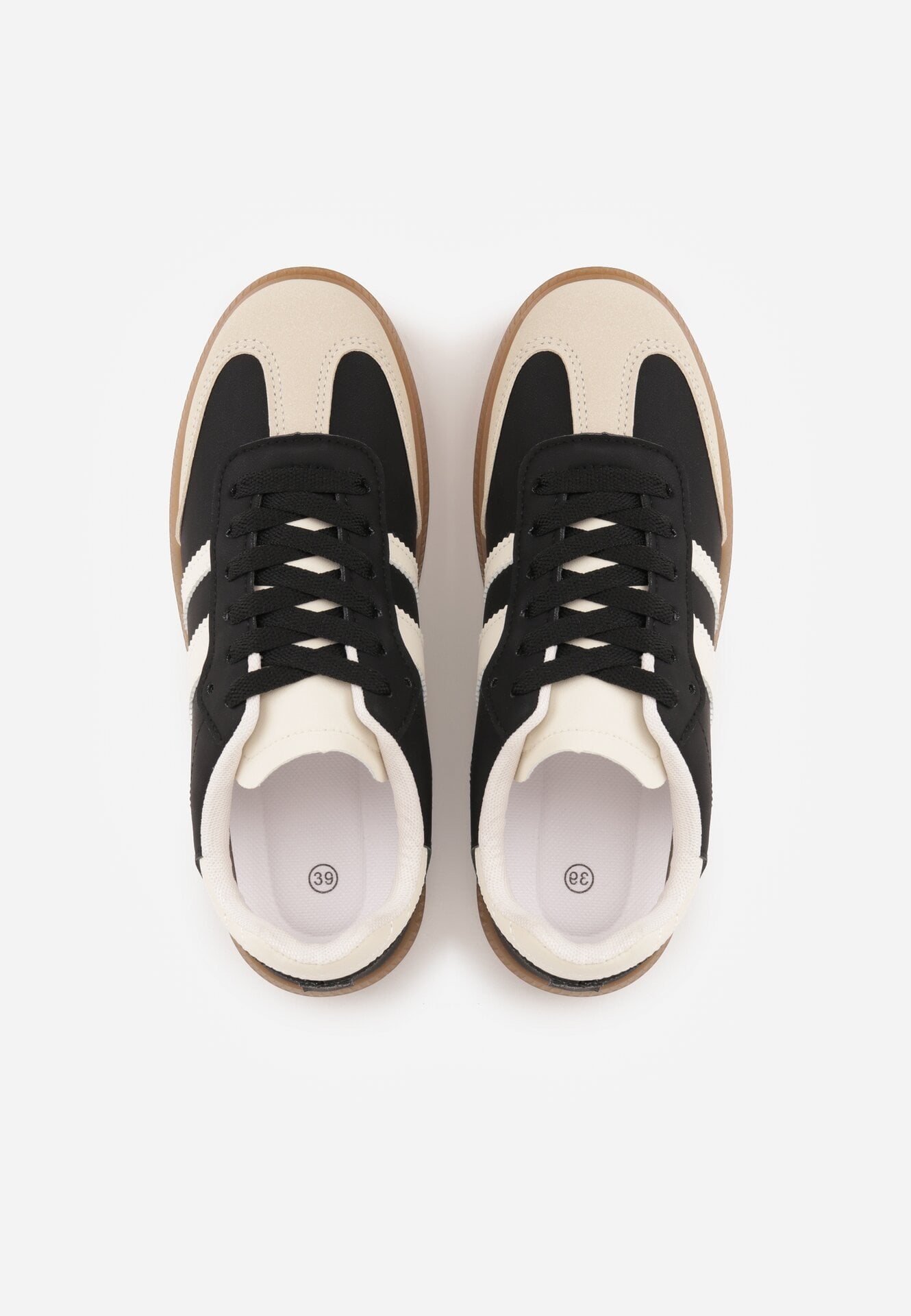 Sneakers Negri cu bej