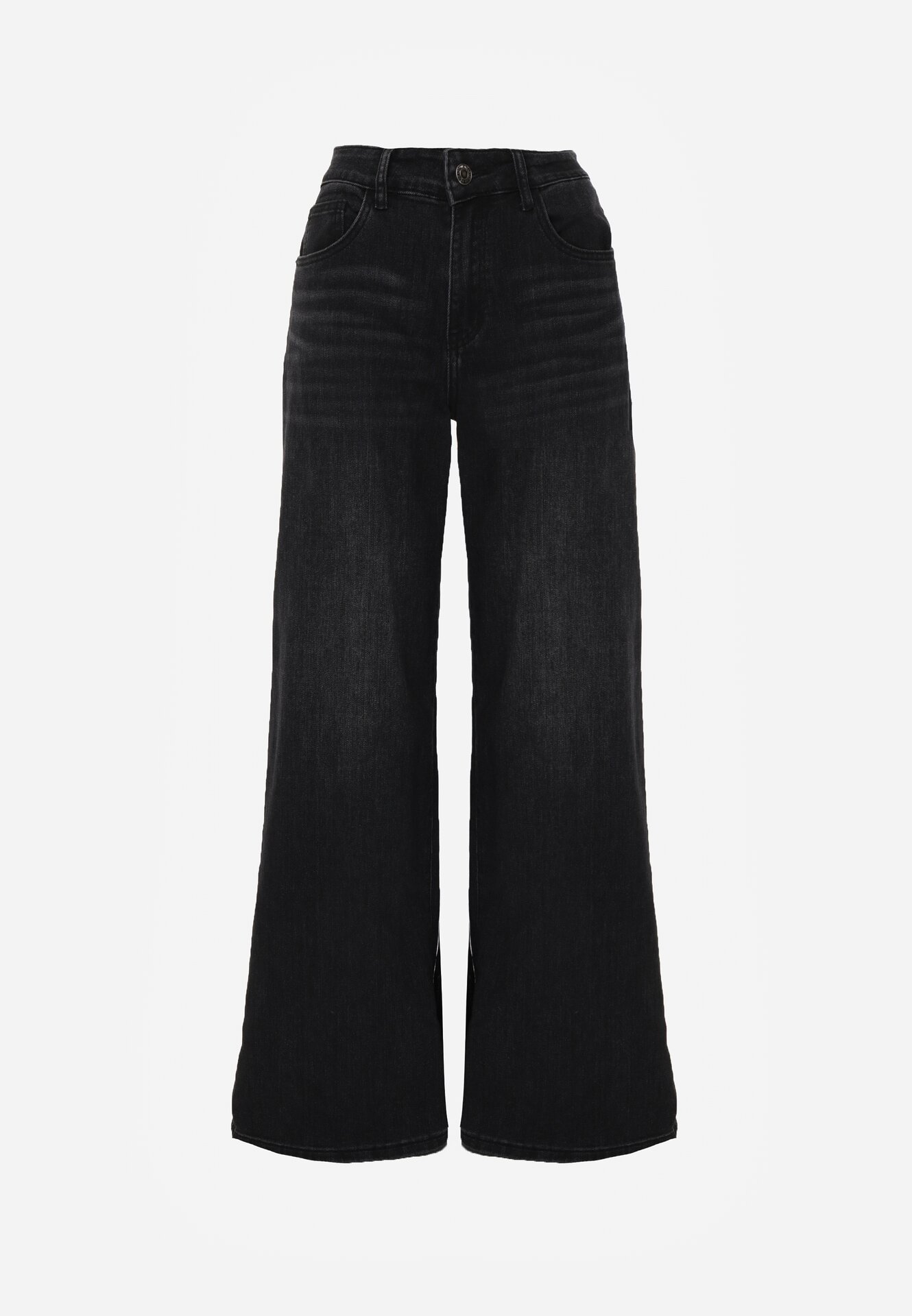 Czarne Jeansy o Szerokim Kroju Palazzo z Bawełną i Wysokim Stanem Zinnalitte