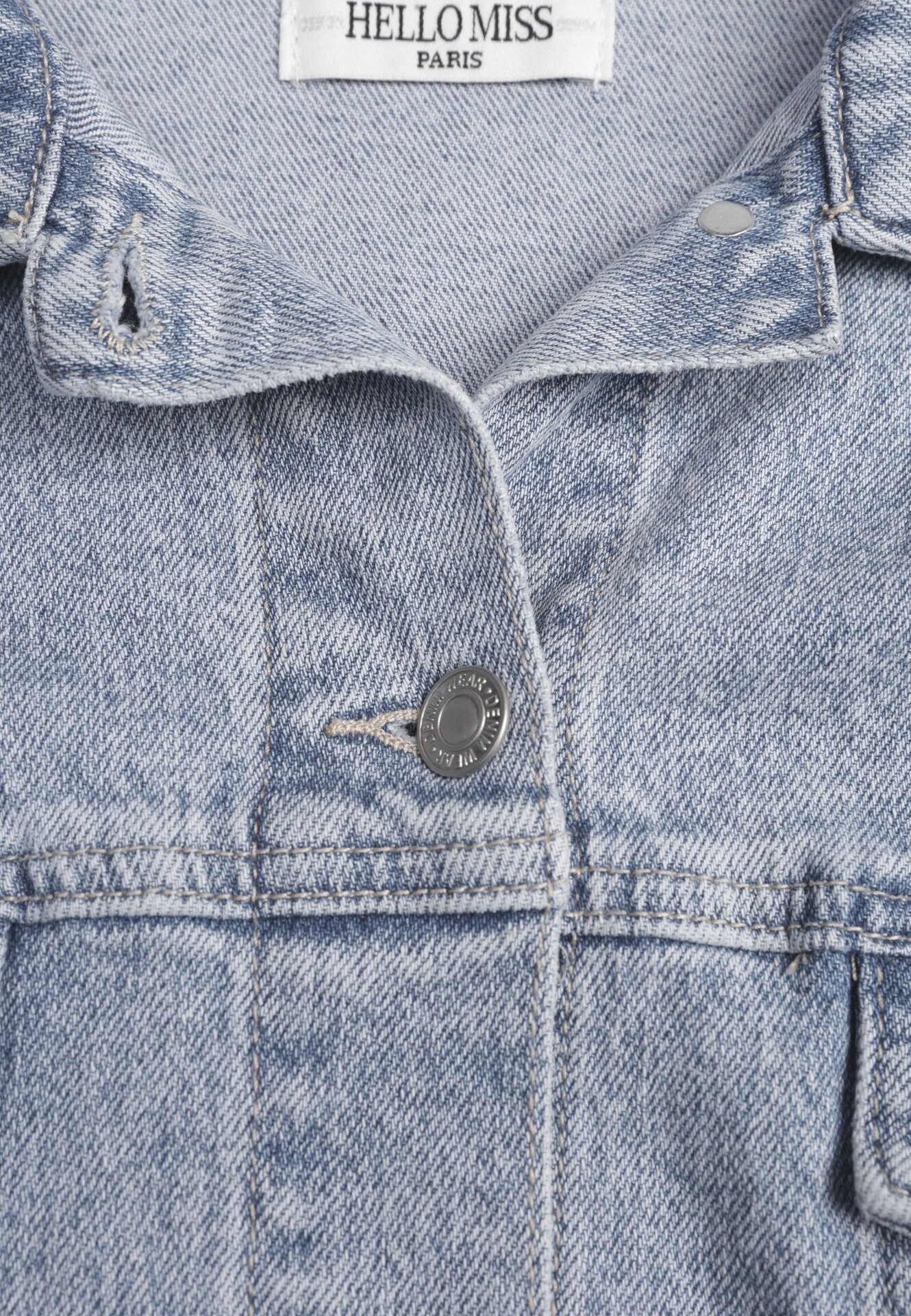 Niebieska Kurtka Jeansowa z Bawełną o Klasycznym Kroju Elliantrea