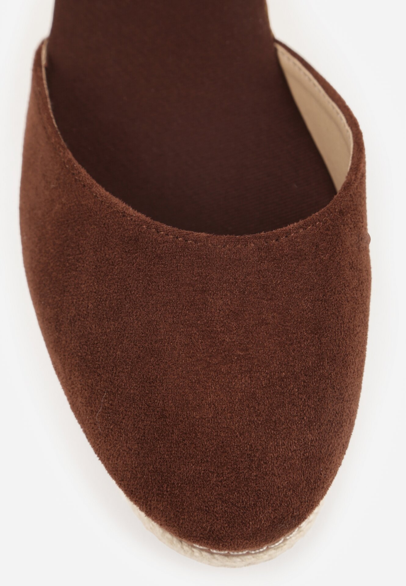 Brązowe Sandały na Koturnie z Plecionki i Zapięciem na Sprzączkę Jessaln