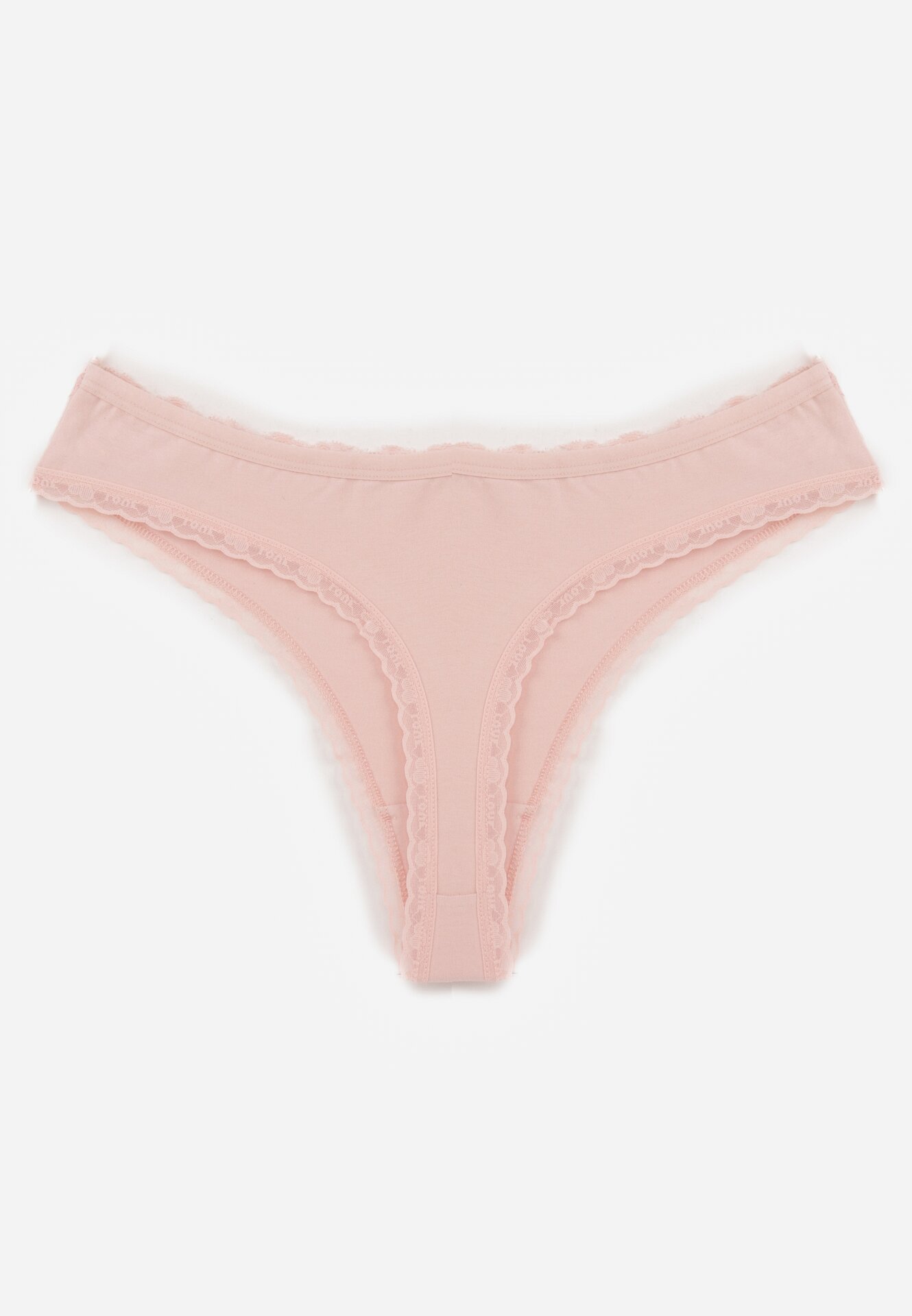 Różowe Majtki z Bawełną Typu Stringi Ozdobione Koronką Cirilise
