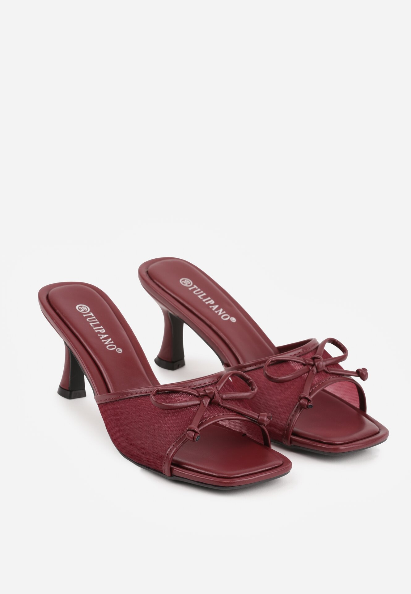 Papuci Bordo cu roșu