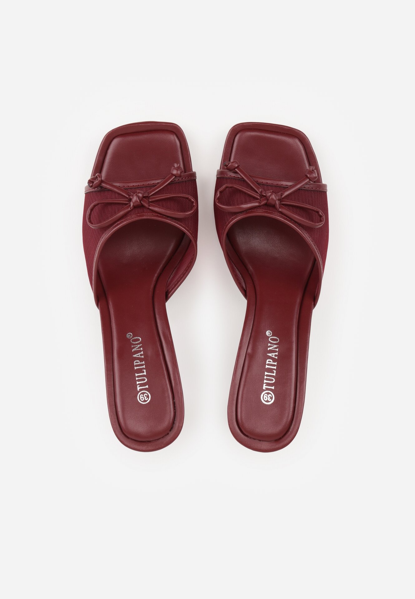 Papuci Bordo cu roșu