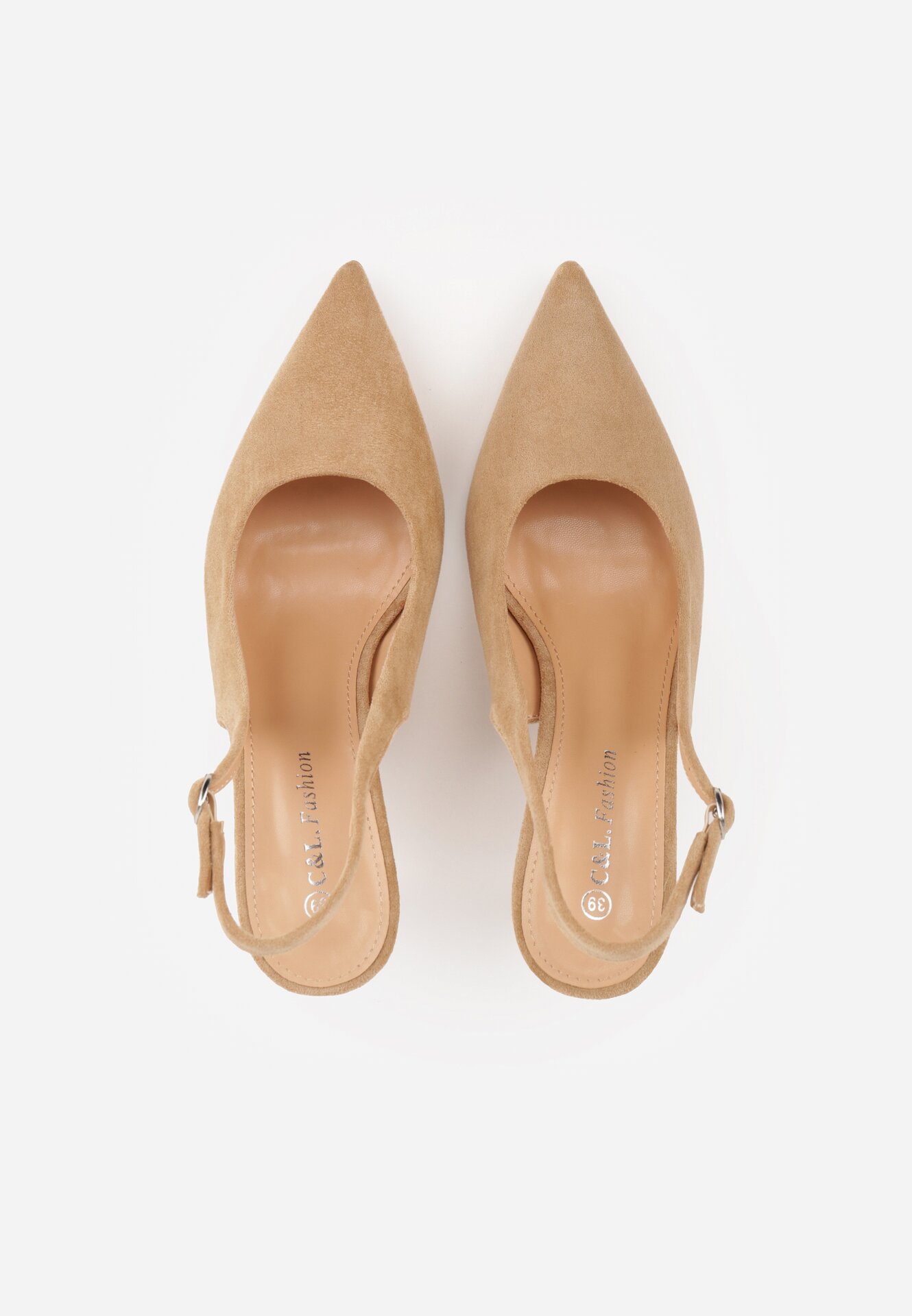 Ciemnobeżowe Sandały na Szpilce z Odkrytą Piętą Nevilianae