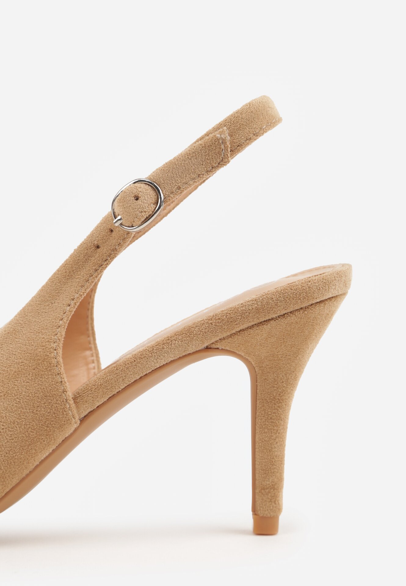 Ciemnobeżowe Sandały na Szpilce z Odkrytą Piętą Nevilianae