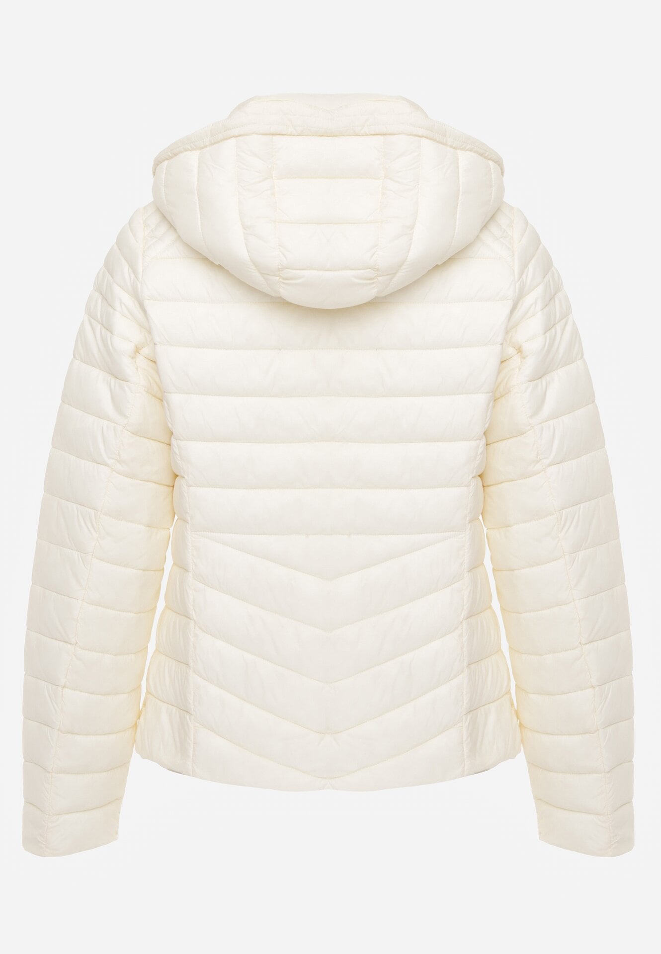 Jasnobeżowa Klasyczna Kurtka Przejściowa z Pikowaniem i Odpinanym Kapturem Pretiella