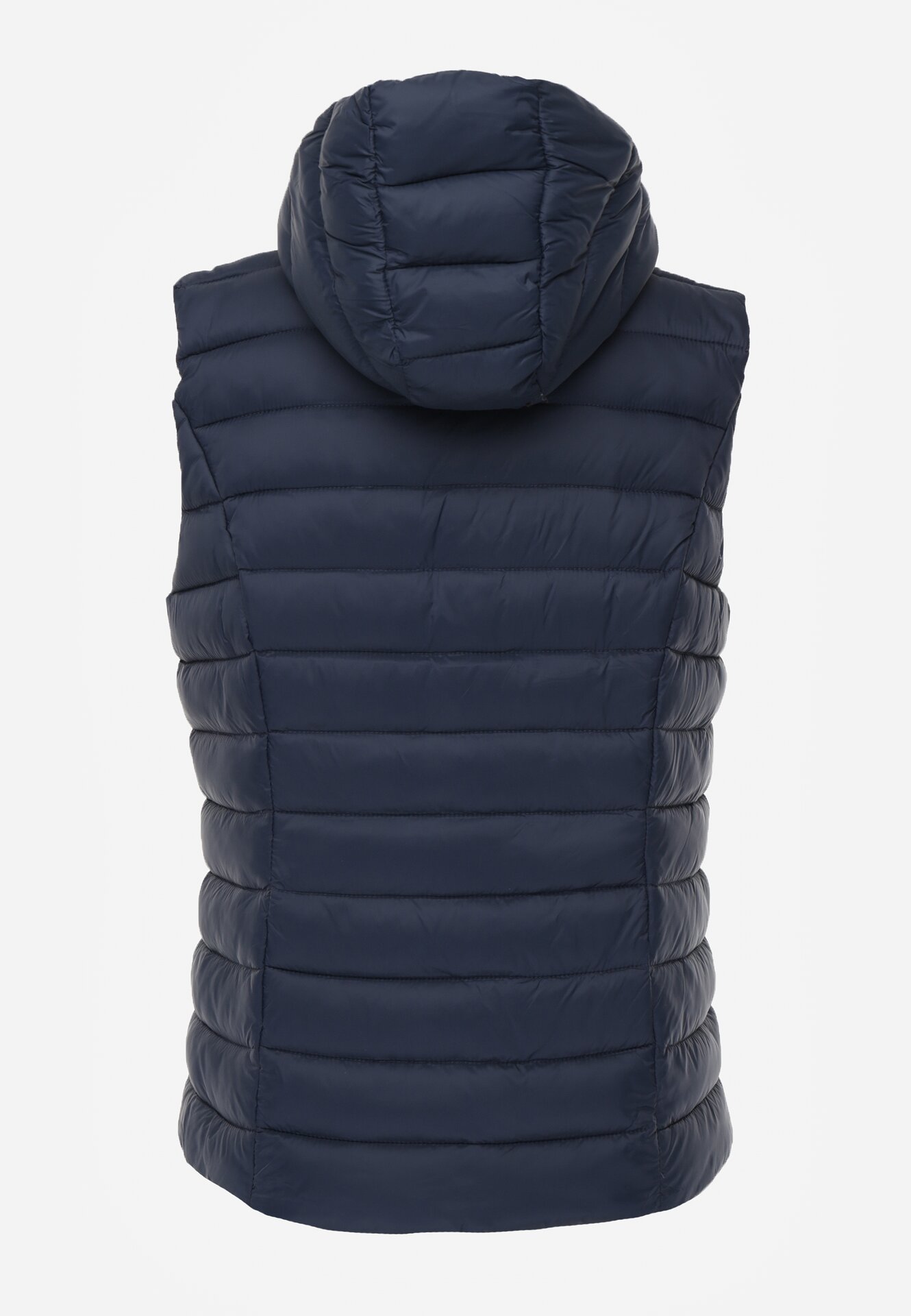 Granatowa Pikowana Kamizelka Przejściowa z Kapturem Neanissa