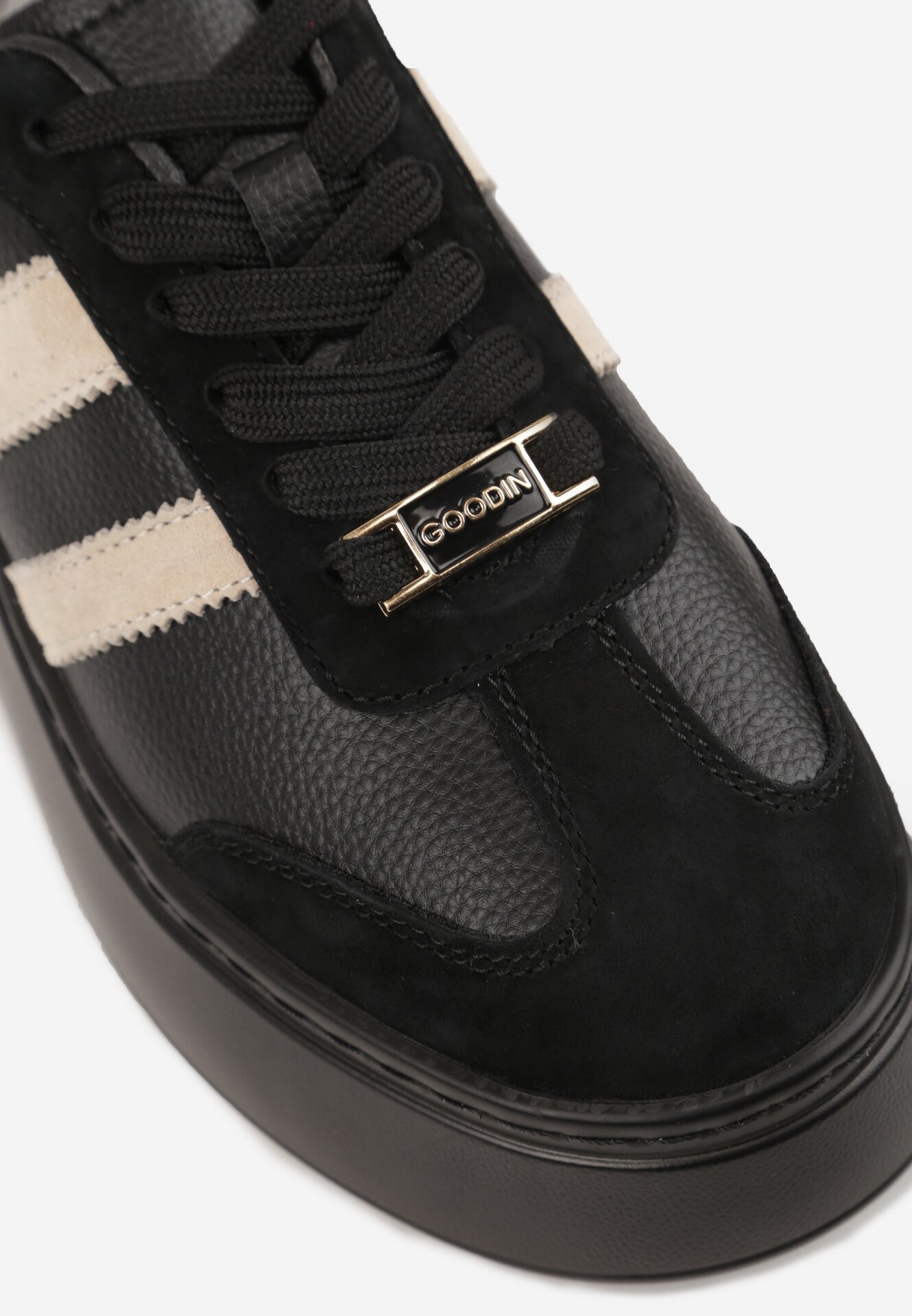 Sneakers Negri cu bej