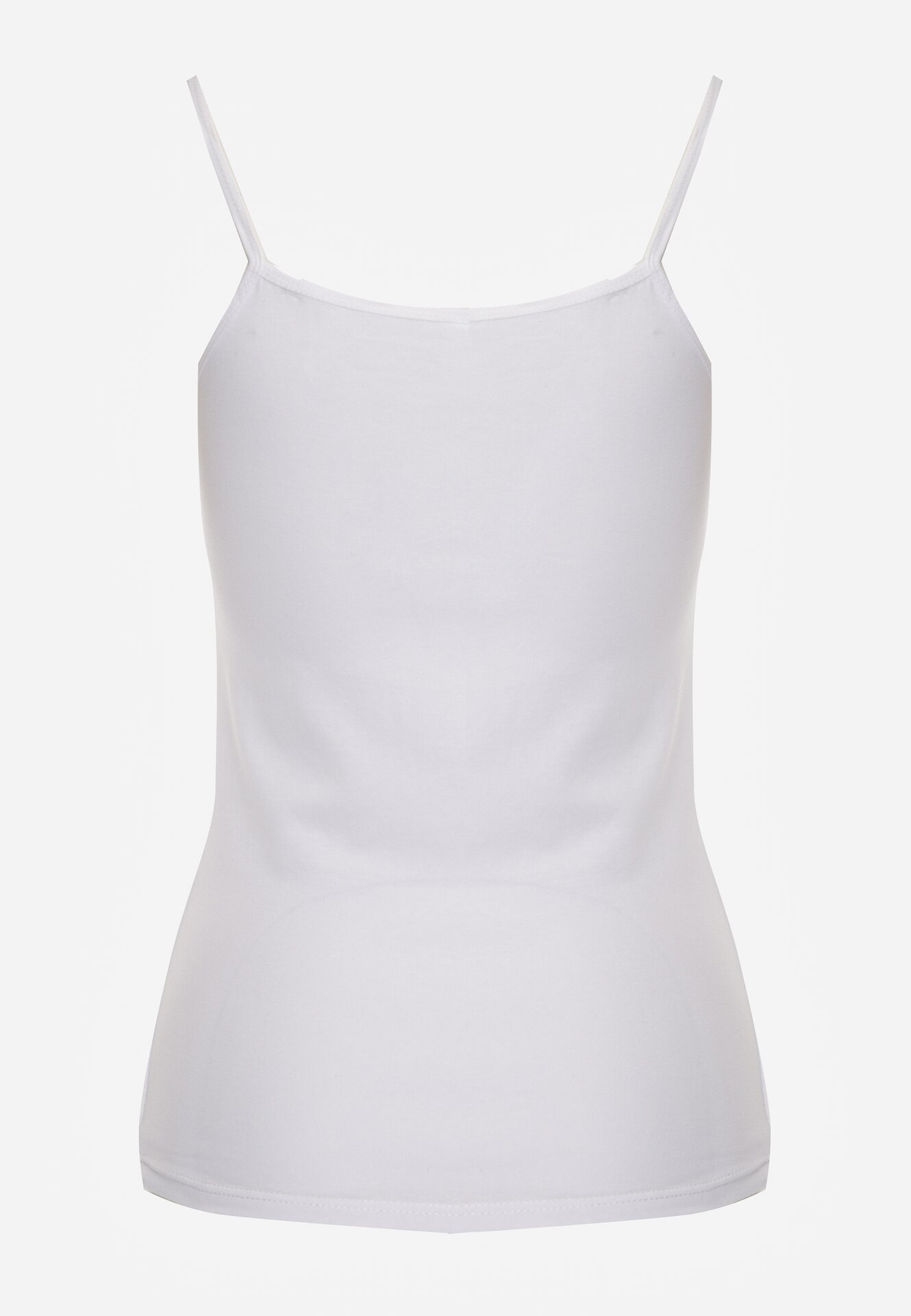 Biały Bieliźniany Top z Bawełny Ozdobiony Koronkową Lamówką Bervina