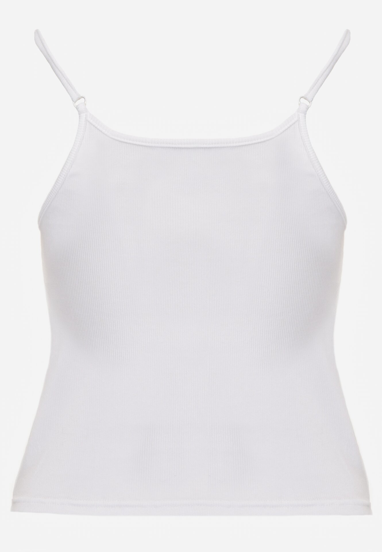 Biały Bawełniany Top Bieliźniany z Koronką na Regulowanych Ramiączkach Beralisa