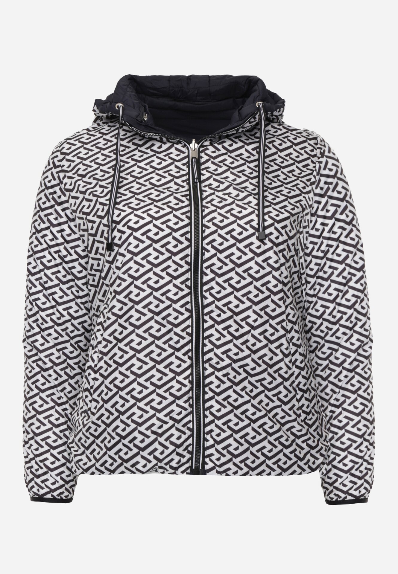 Granatowa Dwustronna Kurtka Pikowana z Kapturem Zidila