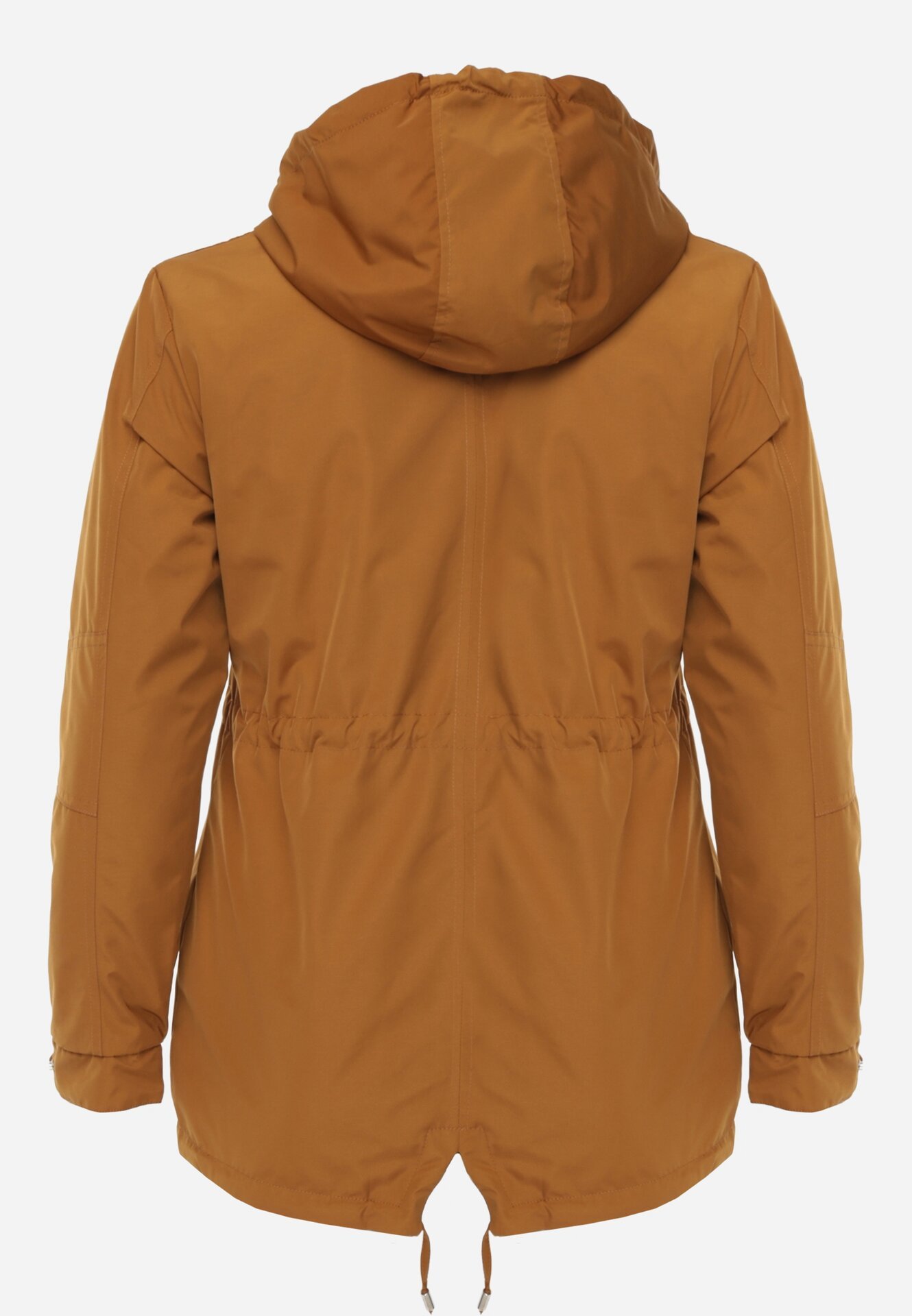 Brązowo-Czarna Przejściowa Kurtka Dwustronna Parka z Pikowaniem i Kapturem Tidare