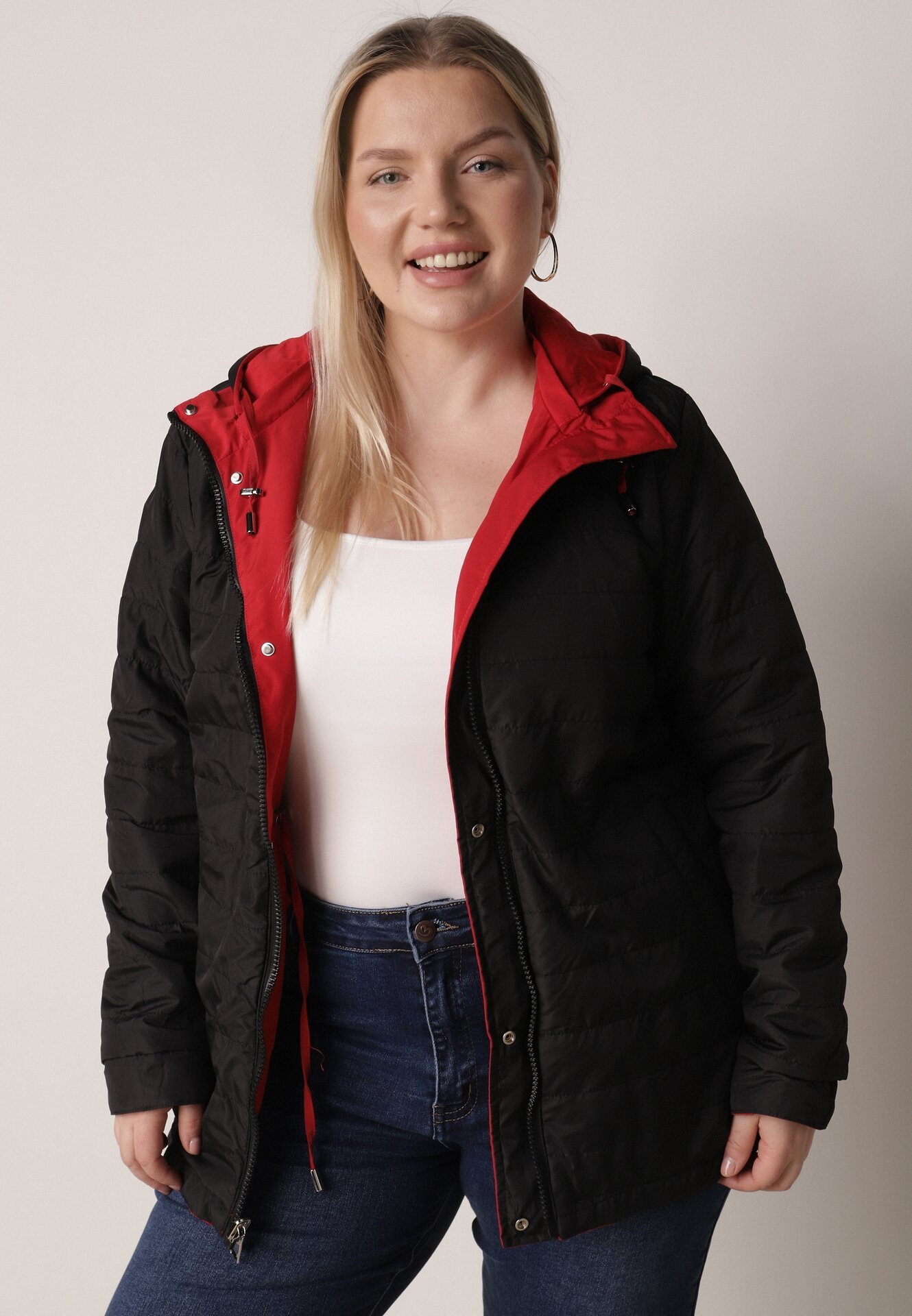 Geacă Roșie cu negru