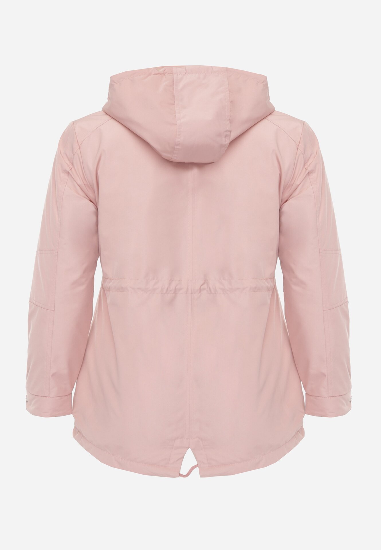 Różowo-Beżowa Przejściowa Kurtka Dwustronna o Kroju Parki z Pikowaniem Wewnątrz Zidelle