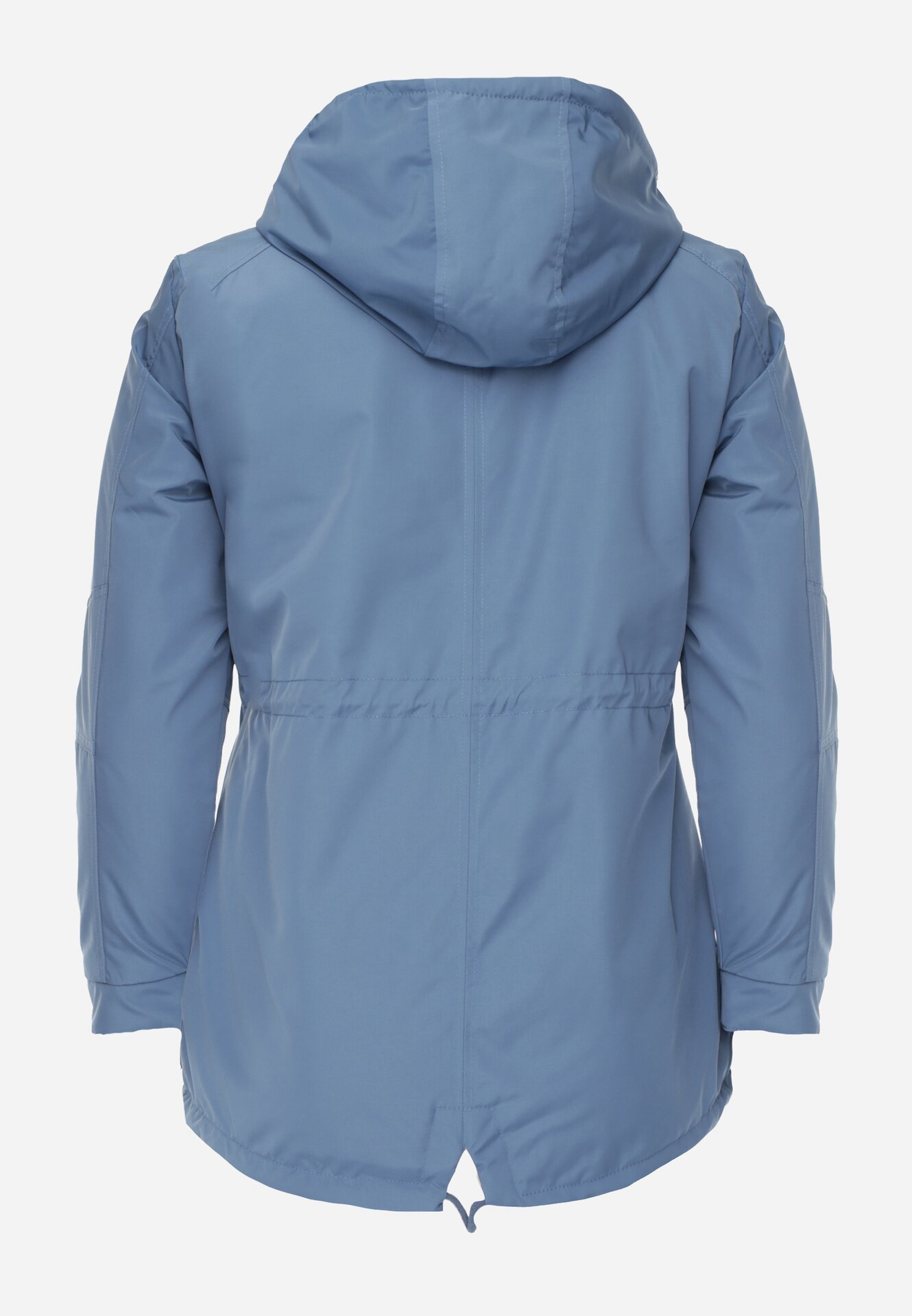 Niebiesko-Beżowa Przejściowa Kurtka Dwustronna o Kroju Parki z Pikowaniem Wewnątrz Zidelle