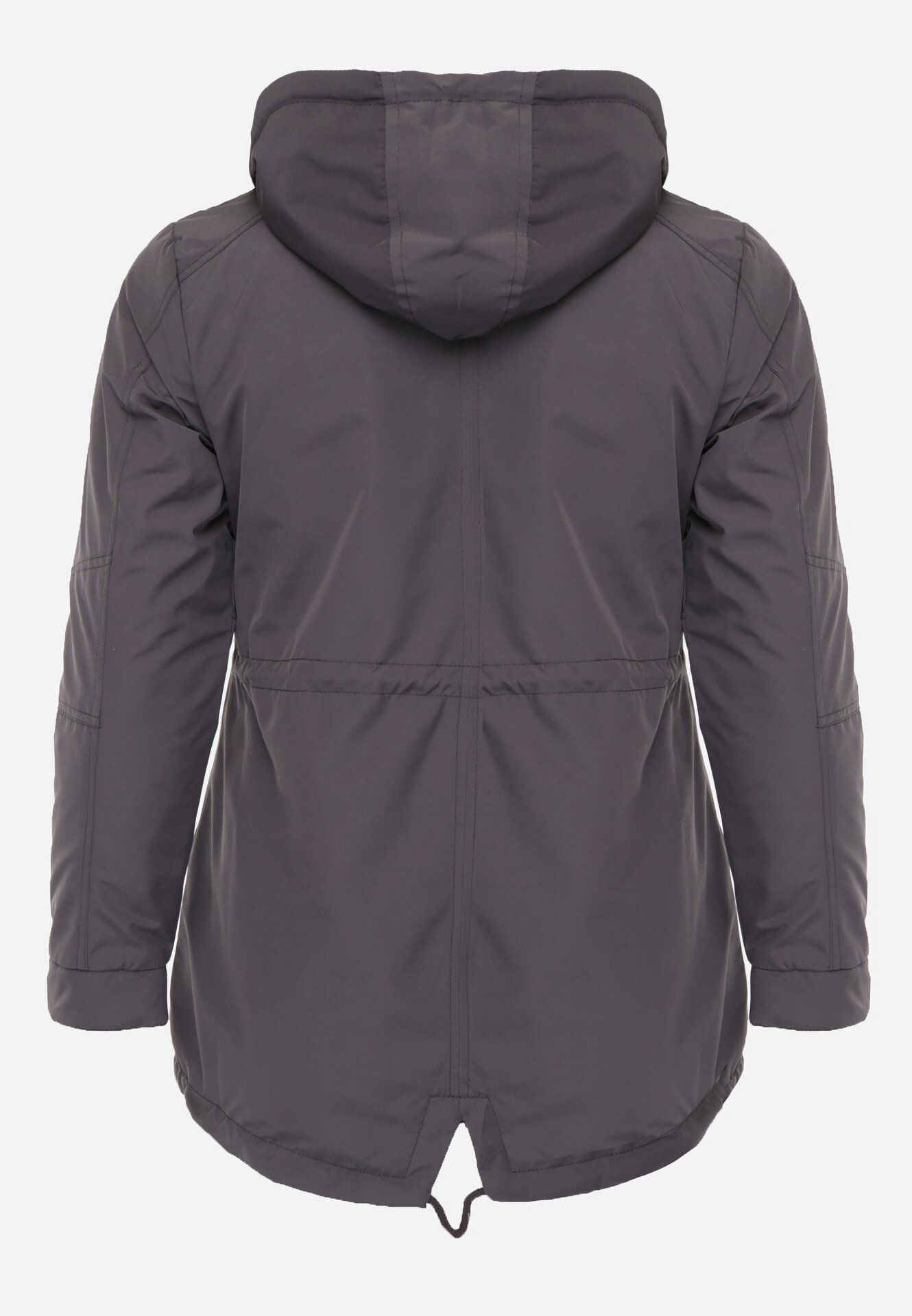 Szaro-Czarna Przejściowa Kurtka Dwustronna o Kroju Parki z Pikowaniem Wewnątrz Zidelle