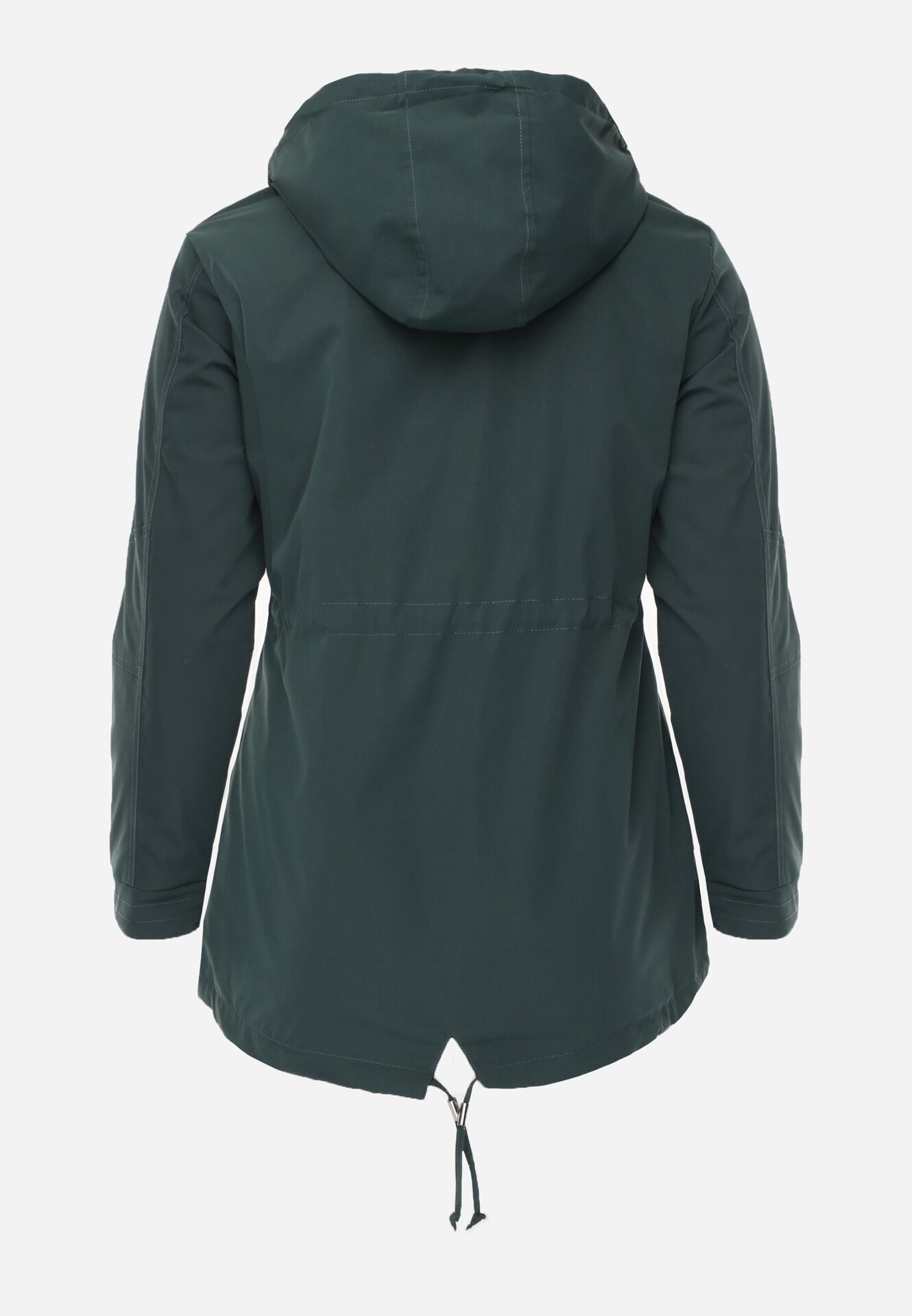 Ciemnozielona Dwustronna Kurtka Przejściowa w Stylu Parki z Kapturem Tidala