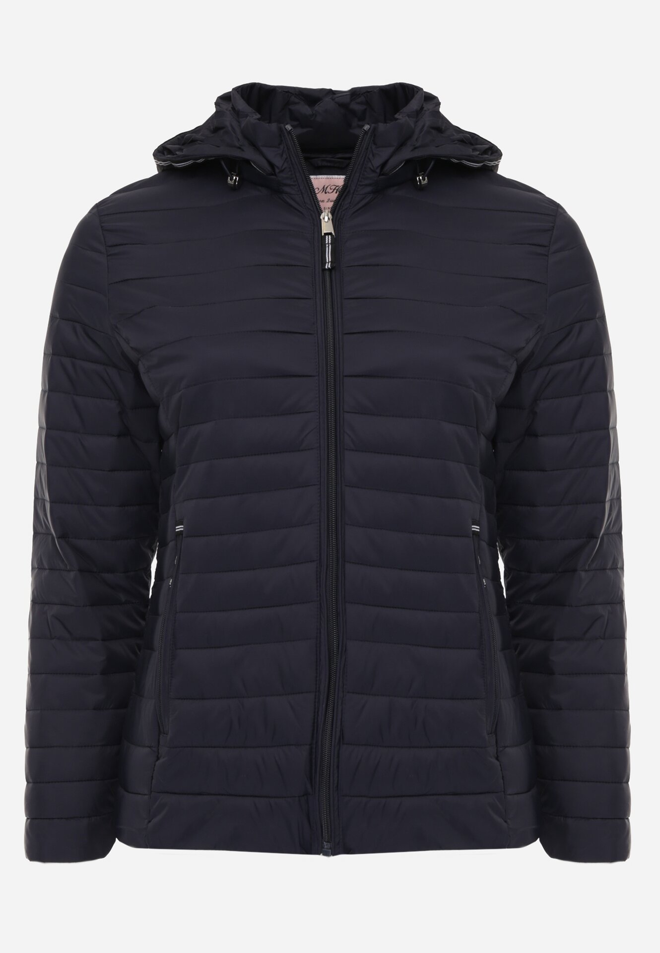 Granatowa Pikowana Kurtka Przejściowa z Odpinanym Kapturem Tidesse