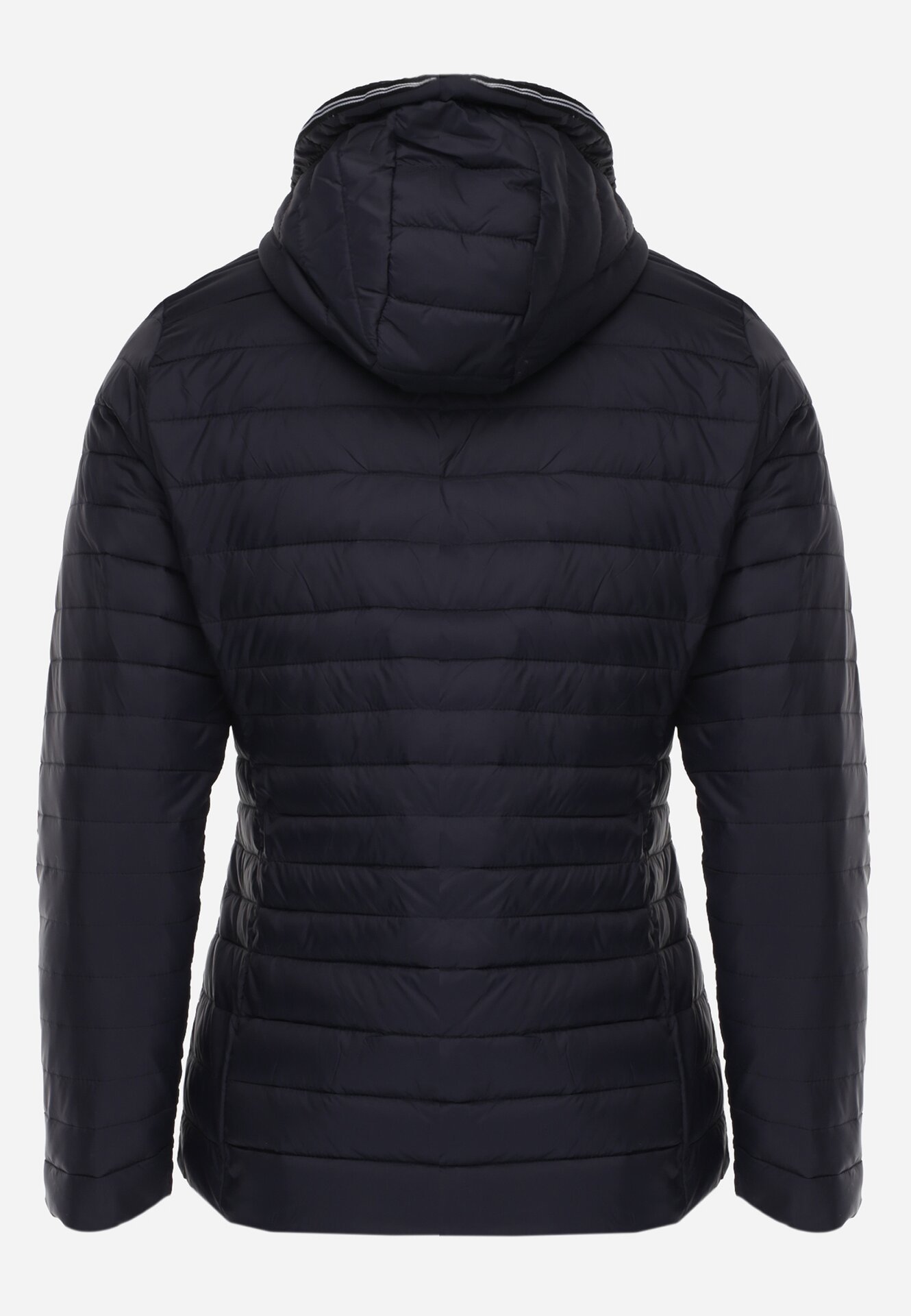 Granatowa Pikowana Kurtka Przejściowa z Odpinanym Kapturem Tidesse