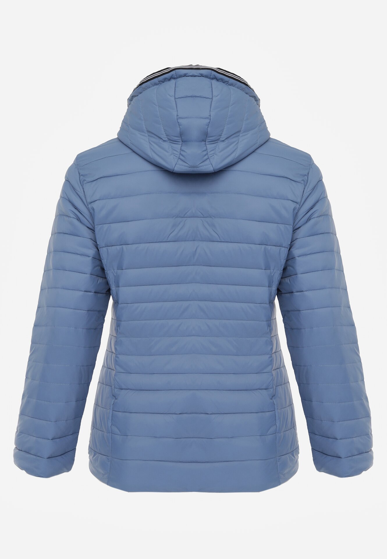 Niebieska Pikowana Kurtka Przejściowa z Odpinanym Kapturem Tidesse
