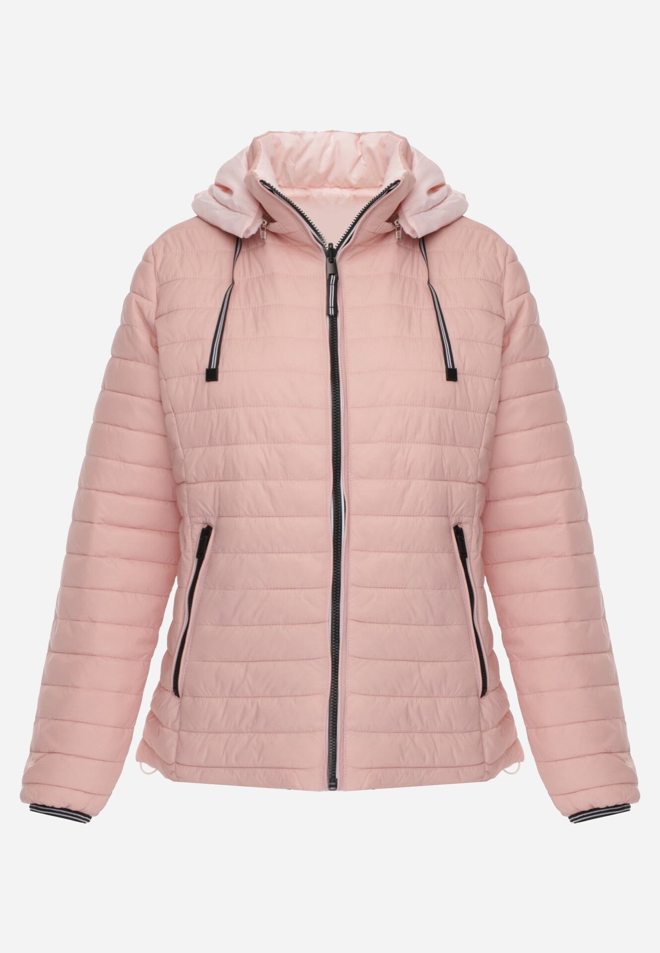 Różowa Kurtka Dwustronna Pikowana z Kapturem Azirane