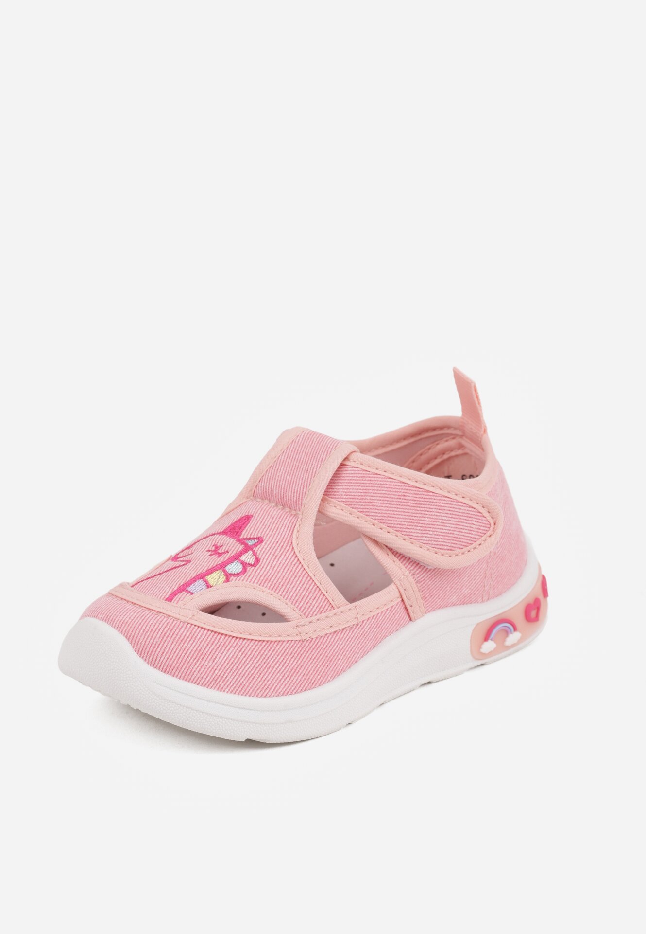 Ciemnoróżowe Tenisówki z Wkładką ze Skóry Naturalnej Ledami i Wycięciami Bernise