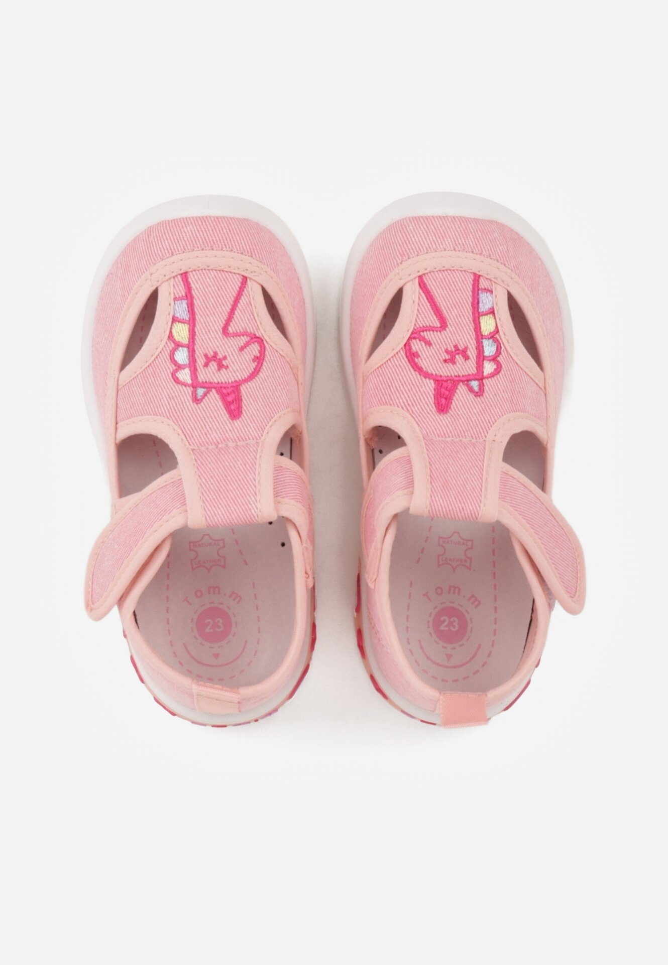 Ciemnoróżowe Tenisówki z Wkładką ze Skóry Naturalnej Ledami i Wycięciami Bernise