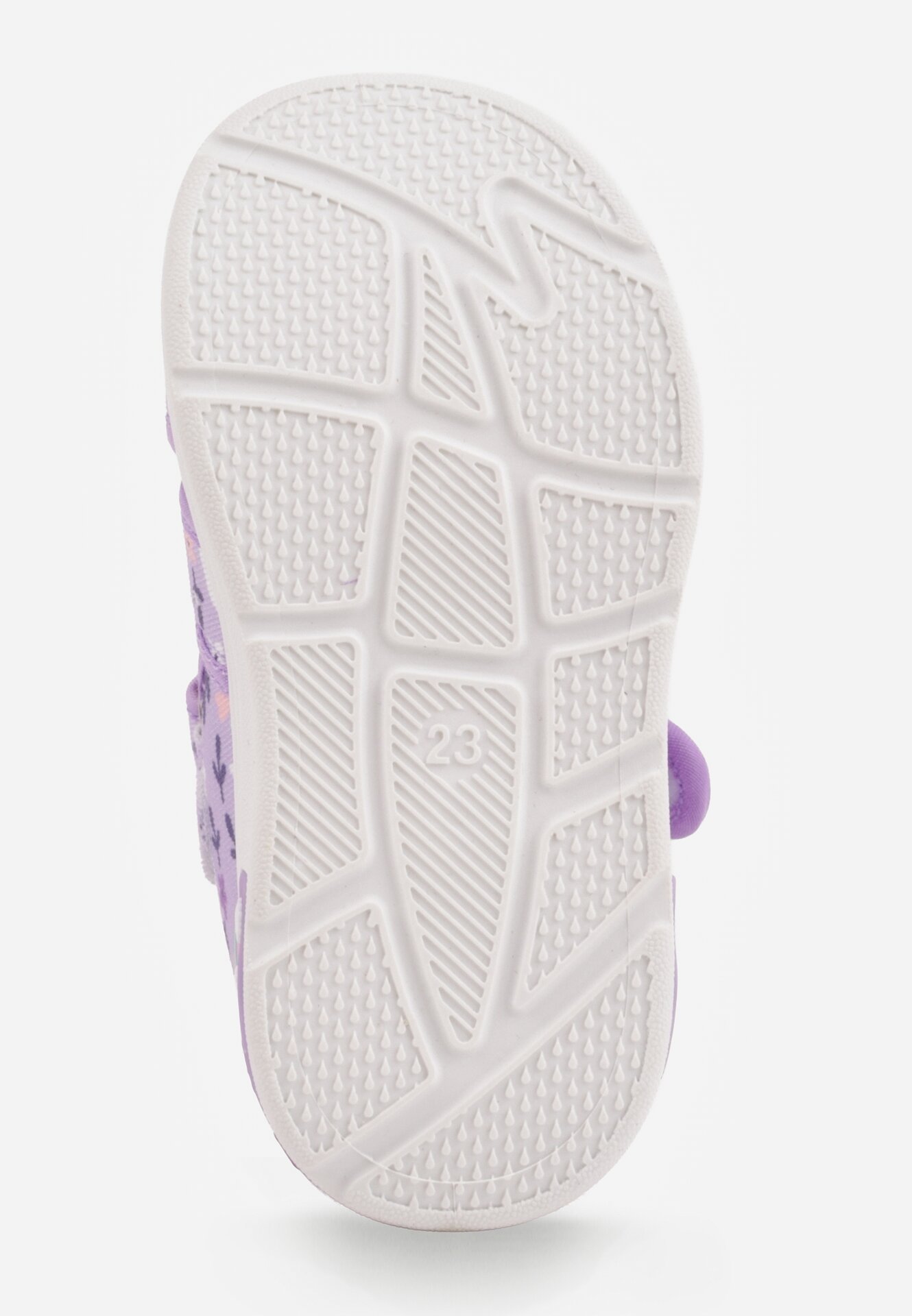 Fioletowe Tenisówki ze Skórzaną Wkładką Królikami Kwiatkami i Ledami Tidora