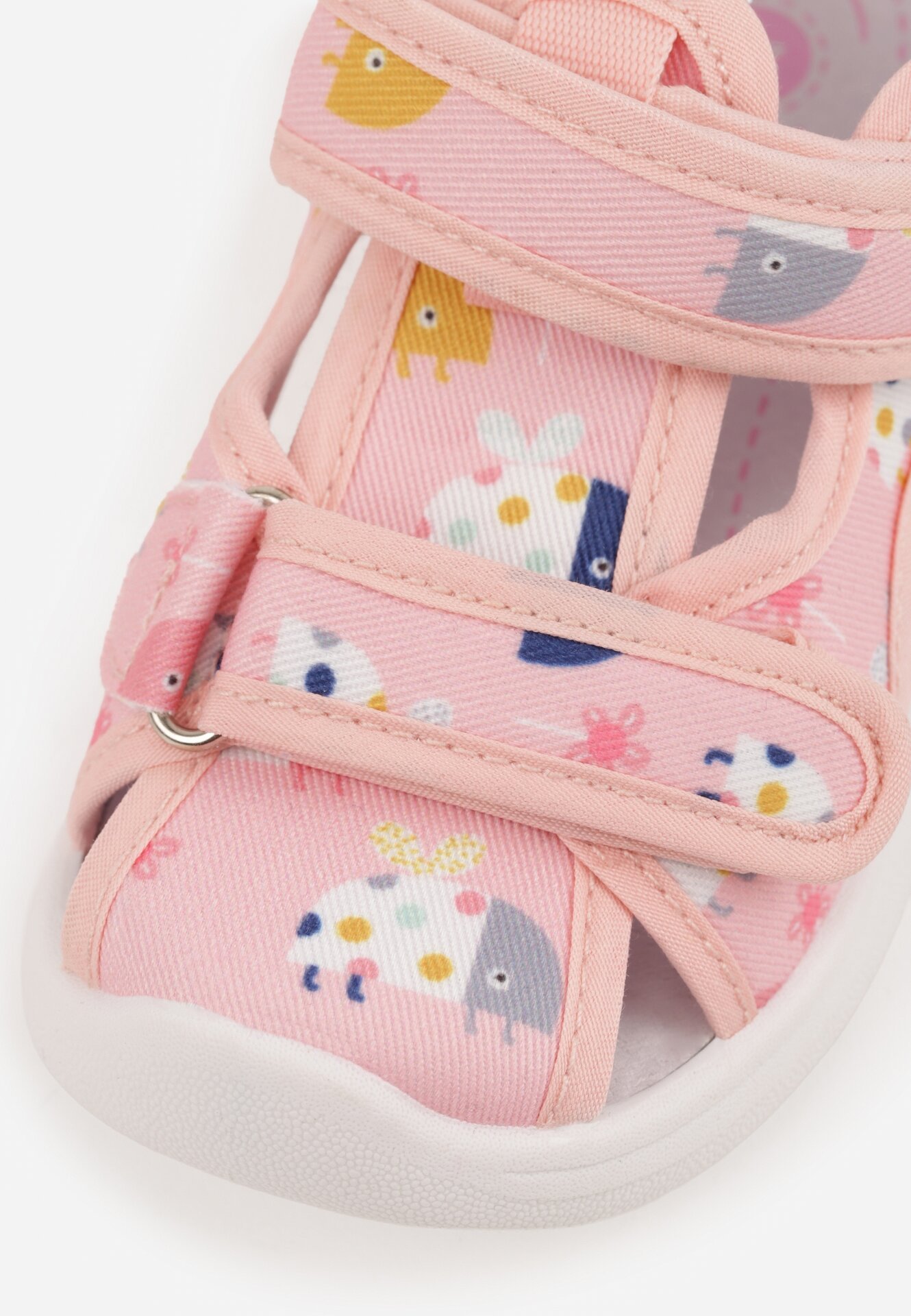 Różowe Tenisówki ze Skórzaną Wkładką Wycięciami z Tęczą 3D i Światełkami LED Nedria