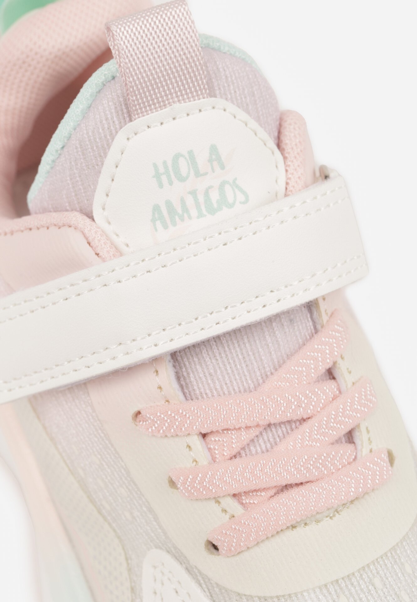 Różowo-Białe Buty Sportowe na Grubej Podeszwie ze Skórzaną Wkładką Zidala