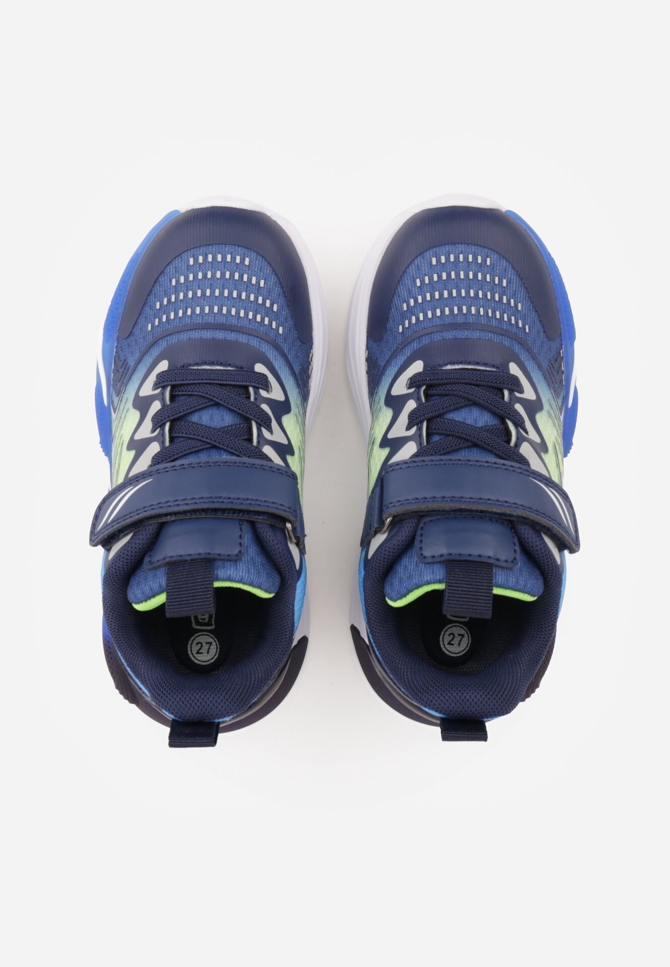 Granatowe Buty Sportowe z Podeszwą LED i Zapięciem na Rzep Zidele