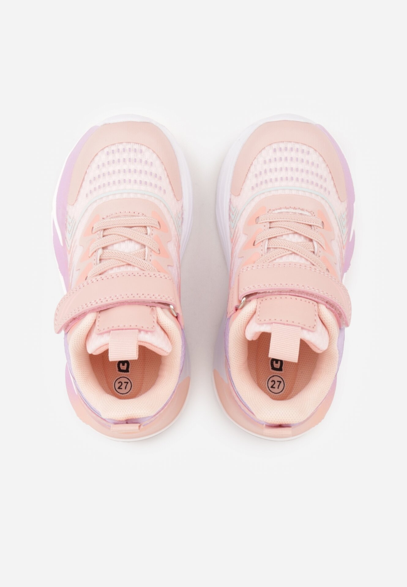 Różowe Buty Sportowe z Podeszwą LED i Zapięciem na Rzep Zidele