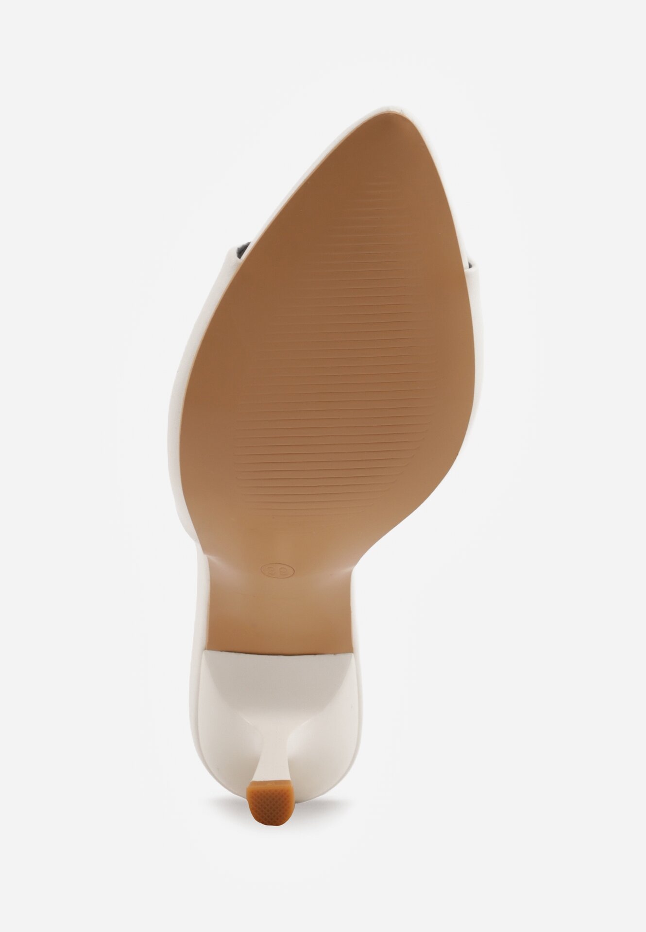 Białe Klapki na Szpilce z Otwartym Noskiem w Szpic Sewnessa