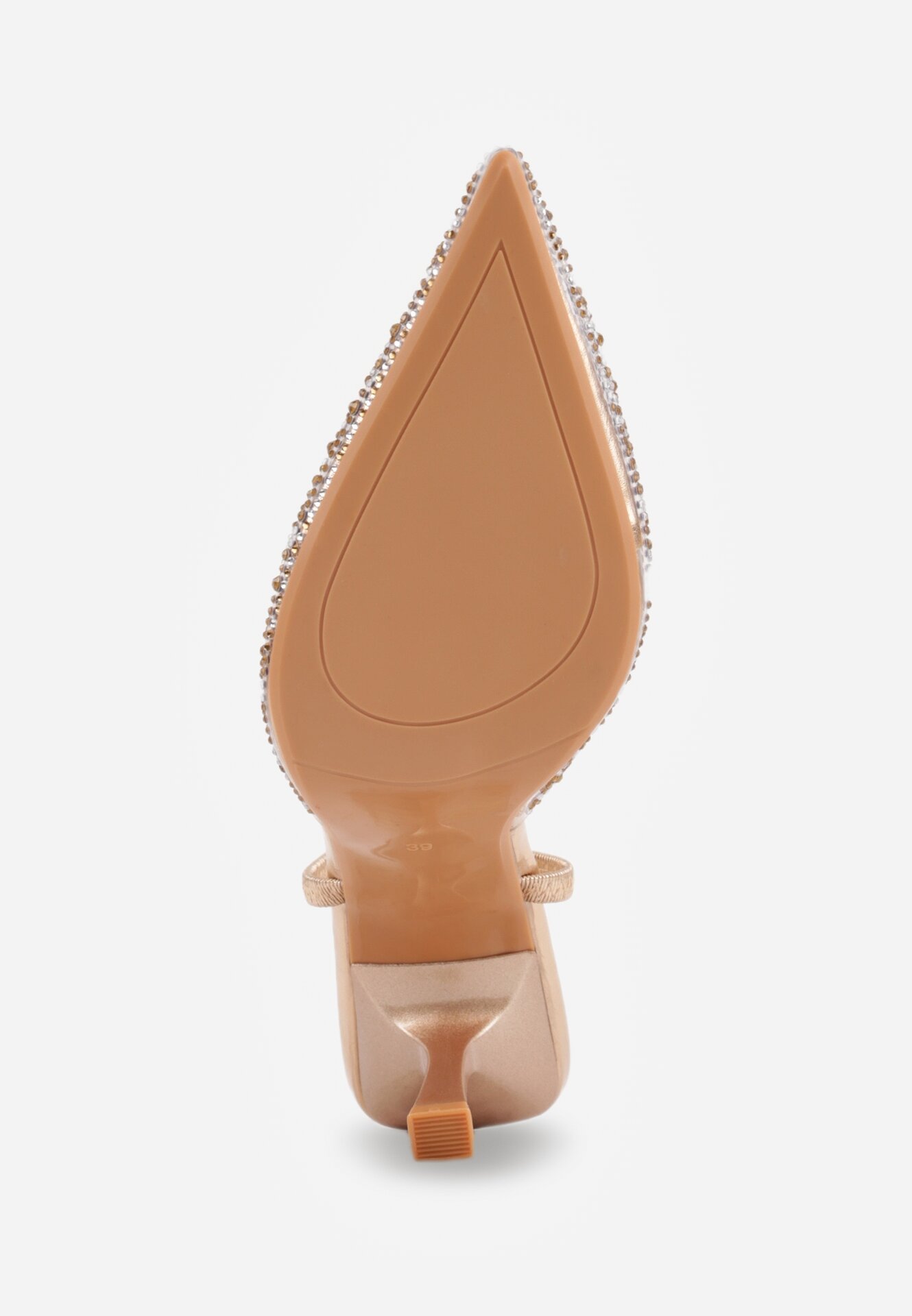 Szampańskie Transparentne Szpilki z Odkrytą Piętą i Cyrkoniami na Nosku Ilunatia