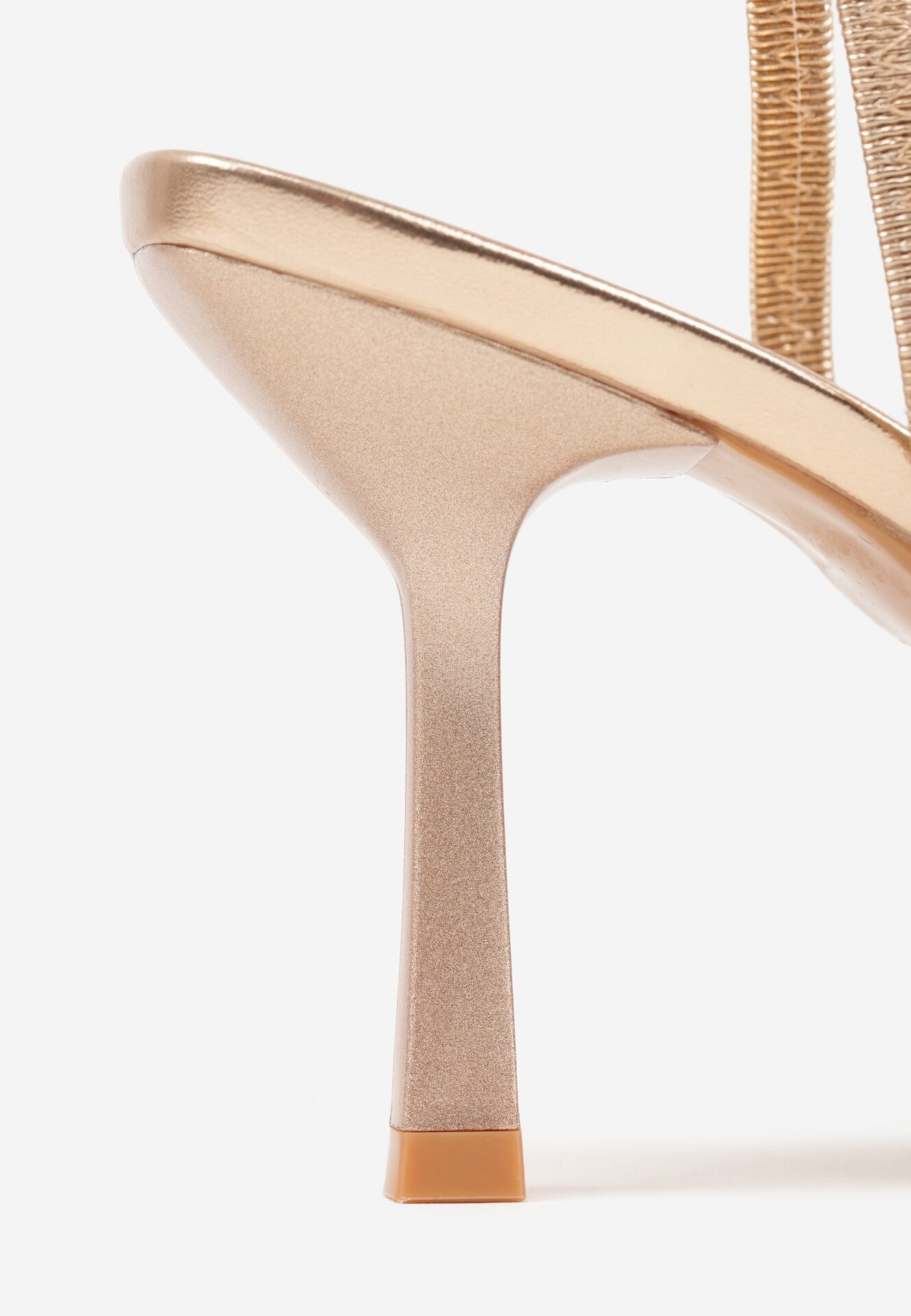 Szampańskie Transparentne Szpilki z Odkrytą Piętą i Cyrkoniami na Nosku Ilunatia