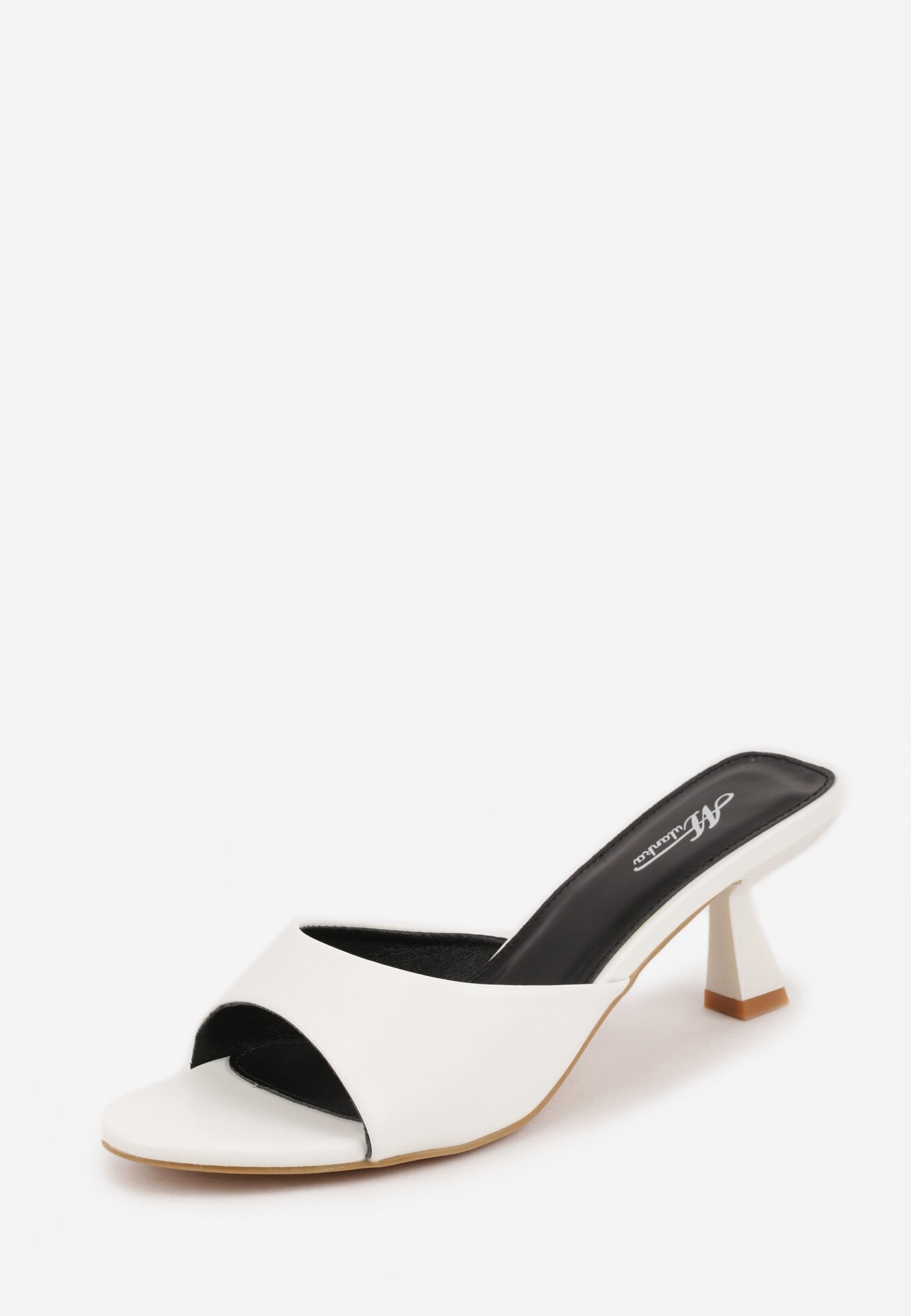 Białe Klapki na Kaczuszce z Otwartym Noskiem Calenatia