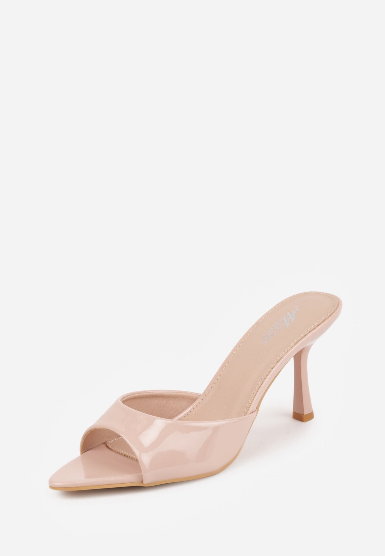 Beżowe Klapki na Szpilce z Odkrytym Noskiem w Szpic Astranate