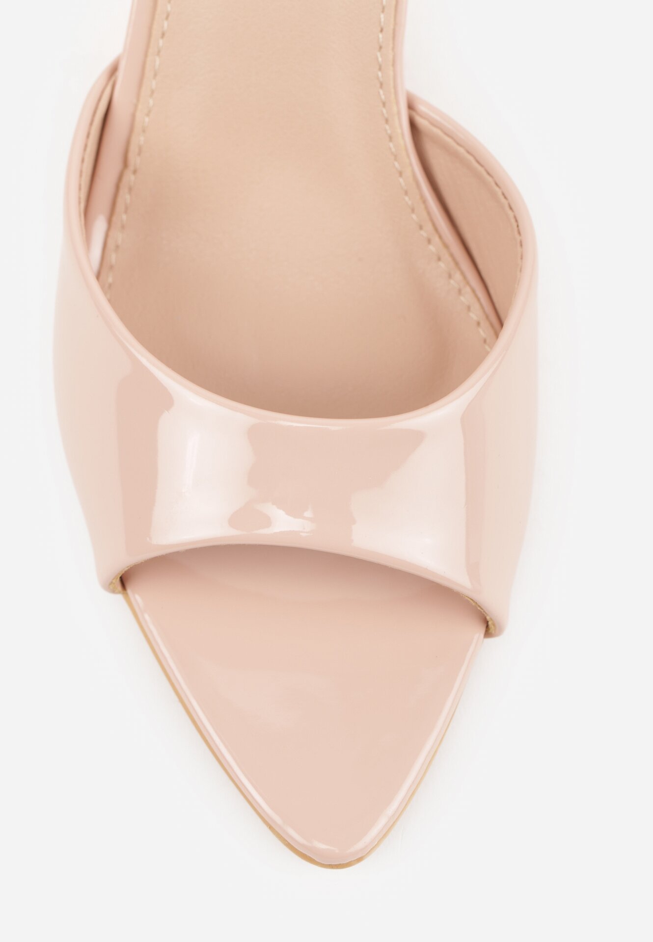 Beżowe Klapki na Szpilce z Odkrytym Noskiem w Szpic Astranate