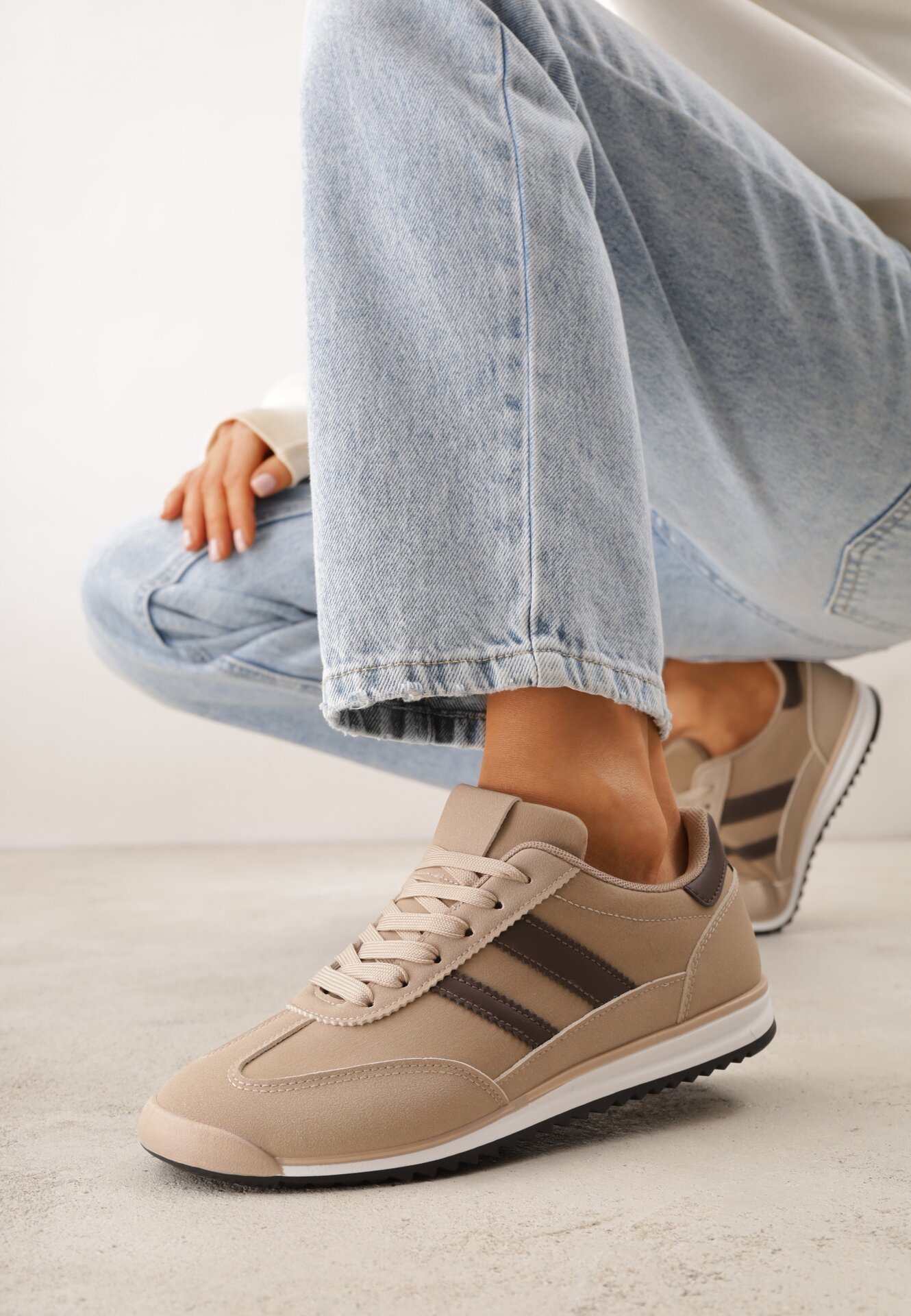 Sneakers Bej cu maro