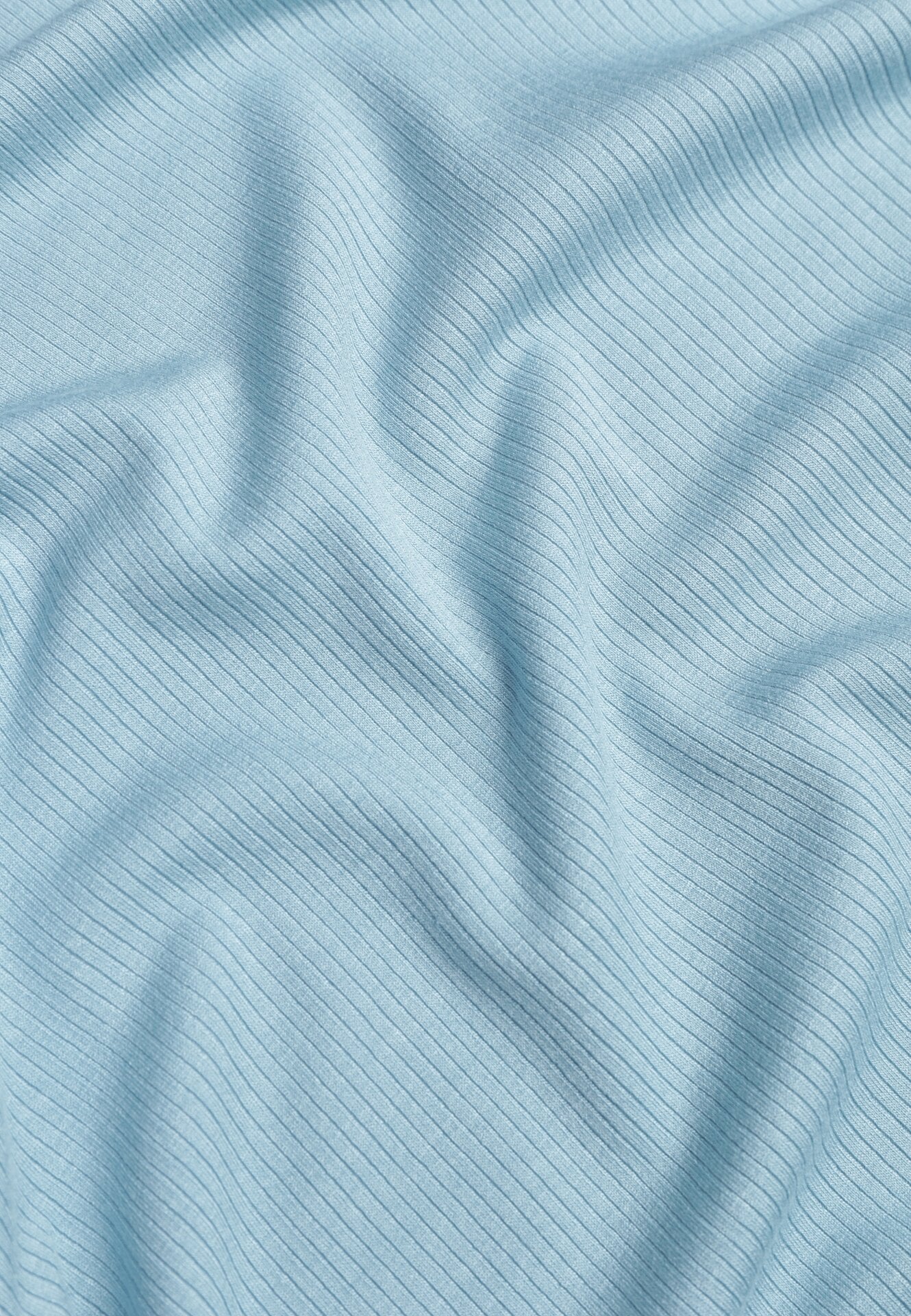 Jasnoniebieski Prążkowany T-shirt Ozdobiony po Bokach Marszczeniem Nedisa